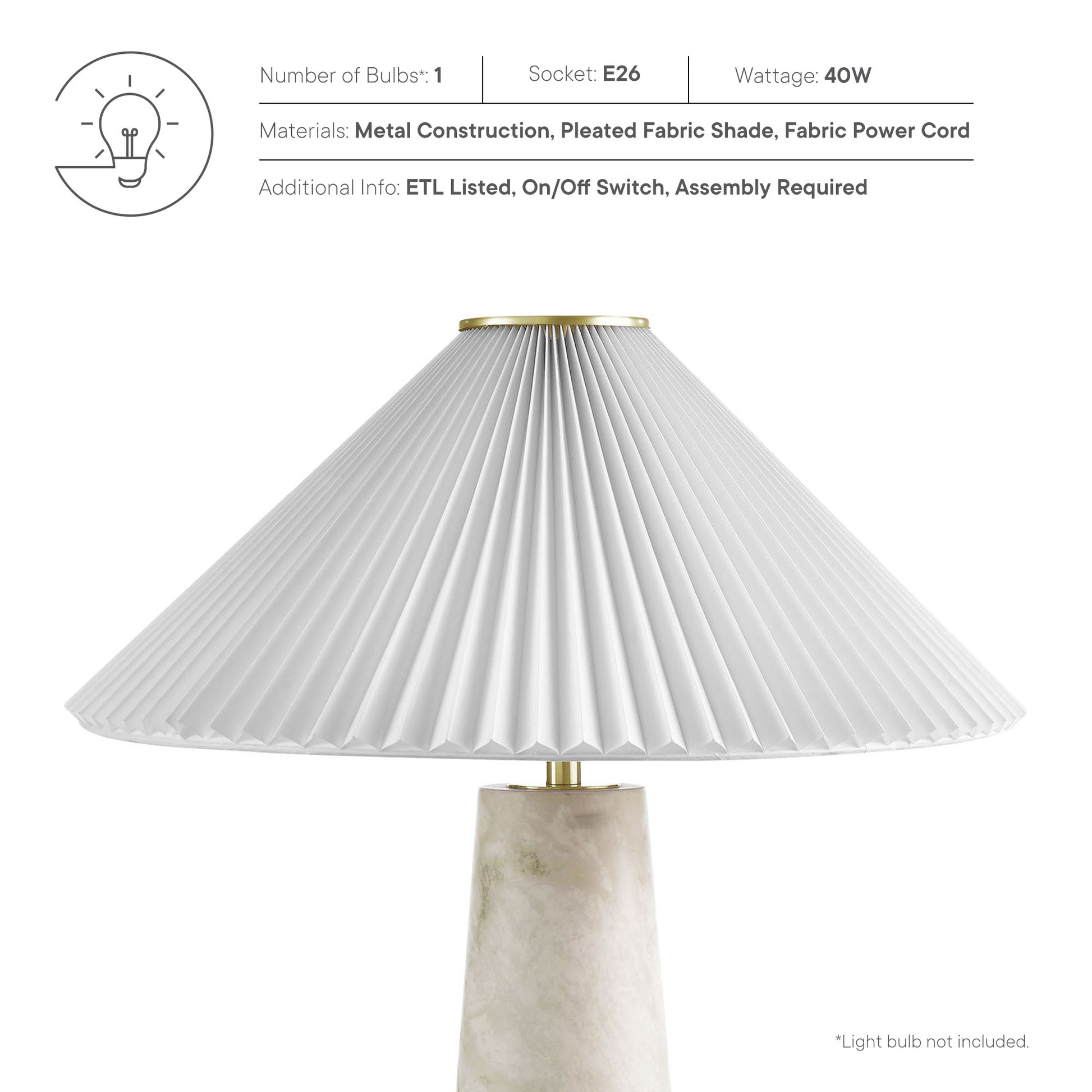 Nera Marble Table Lamp by Modway - Best Buy Furniture