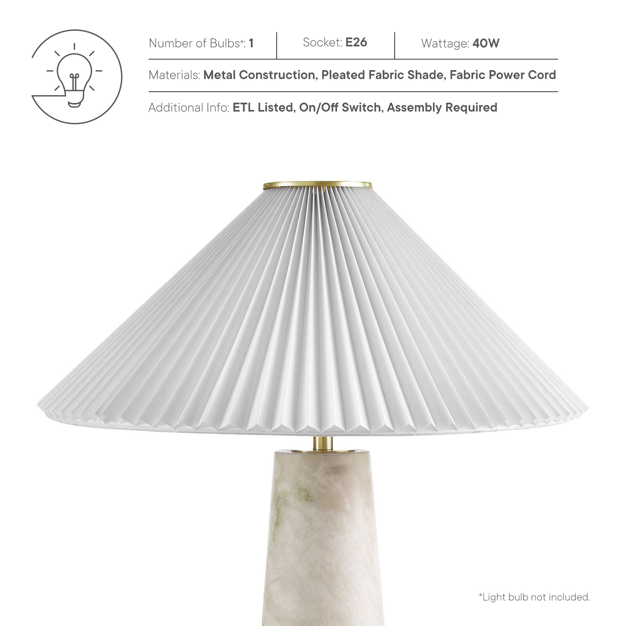 Nera Marble Table Lamp by Modway - Best Buy Furniture