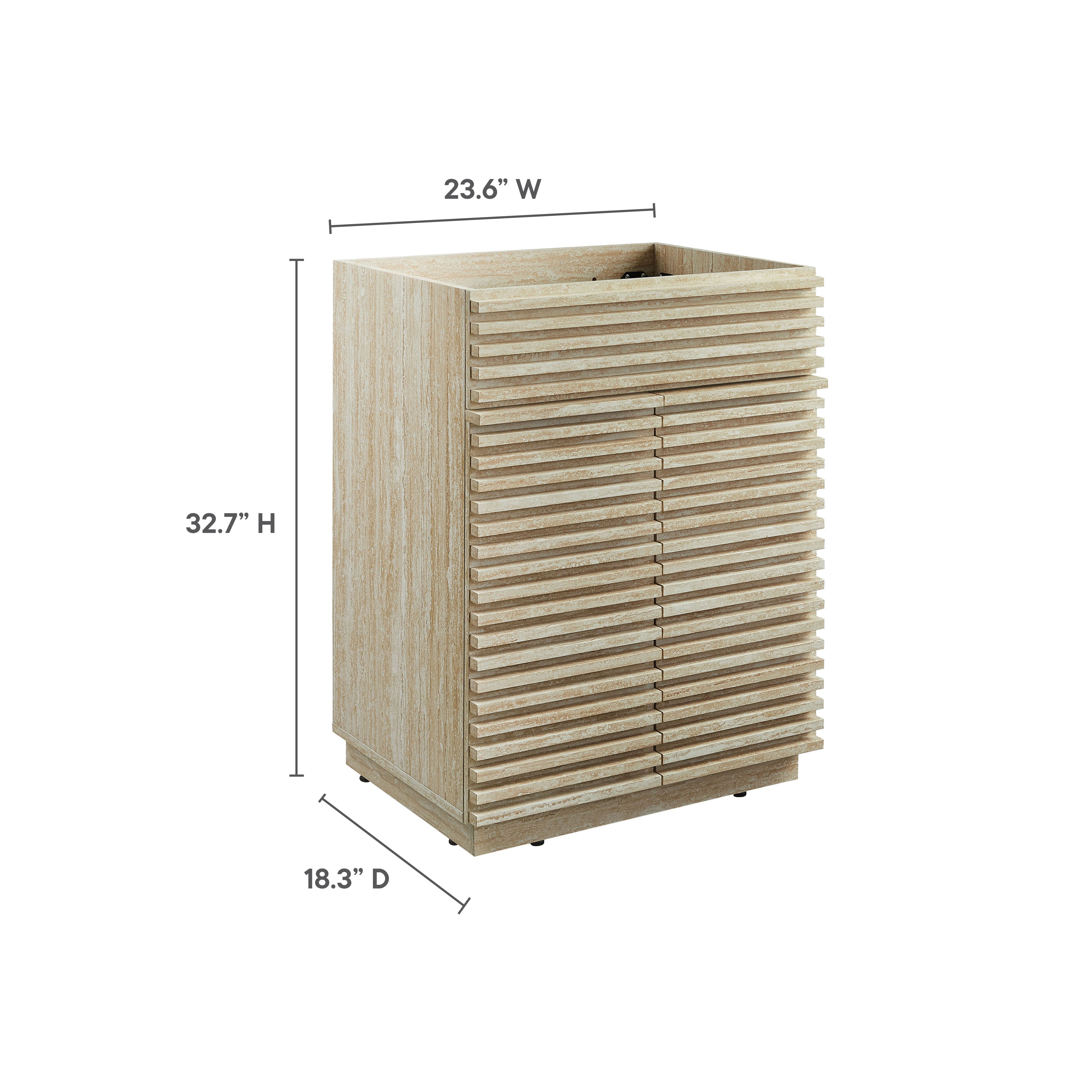 Render 24" Faux Travertine Bathroom Vanity Cabinet (Sink Not Included) by Modway