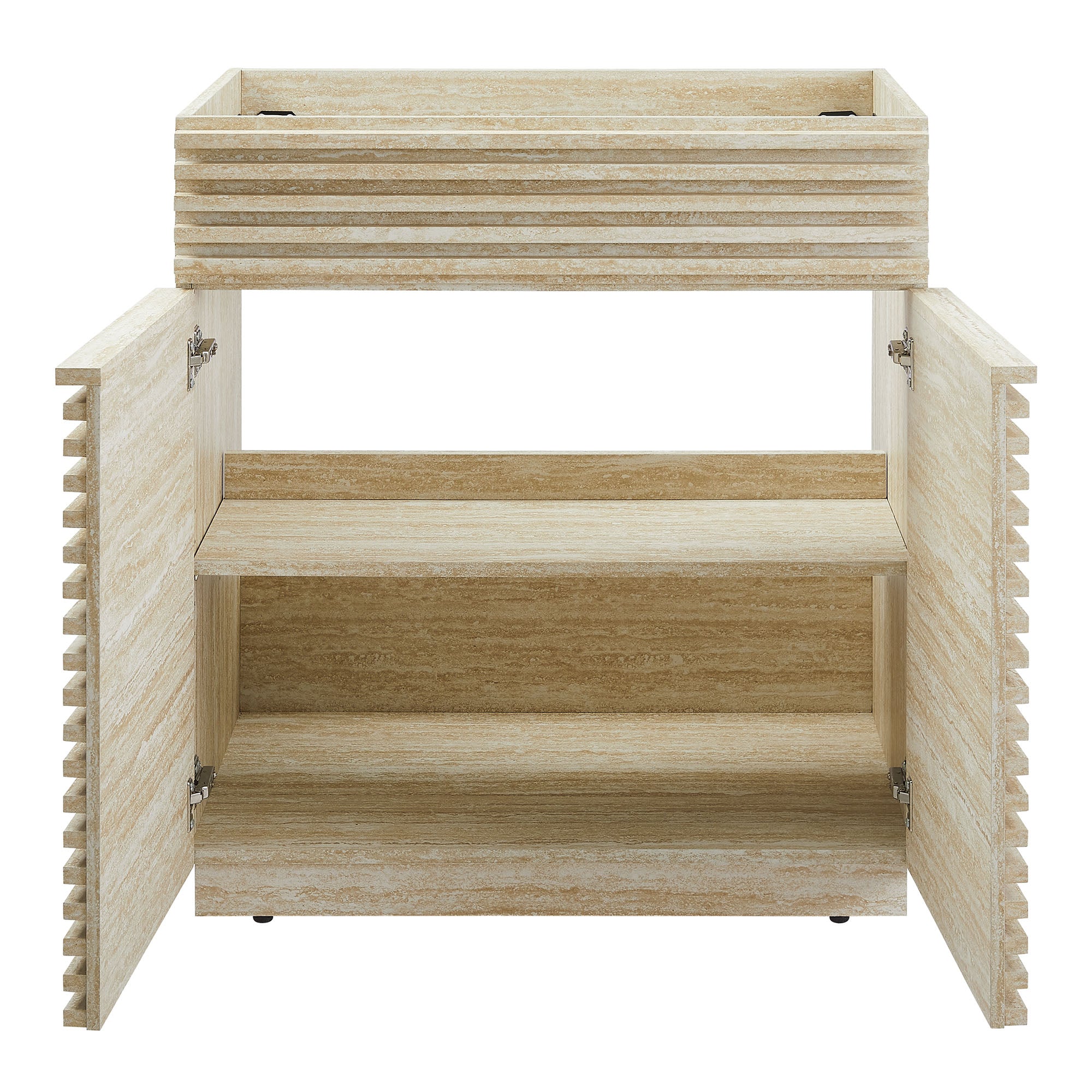 Render 30" Faux Travertine Bathroom Vanity Cabinet (Sink Not Included) by Modway