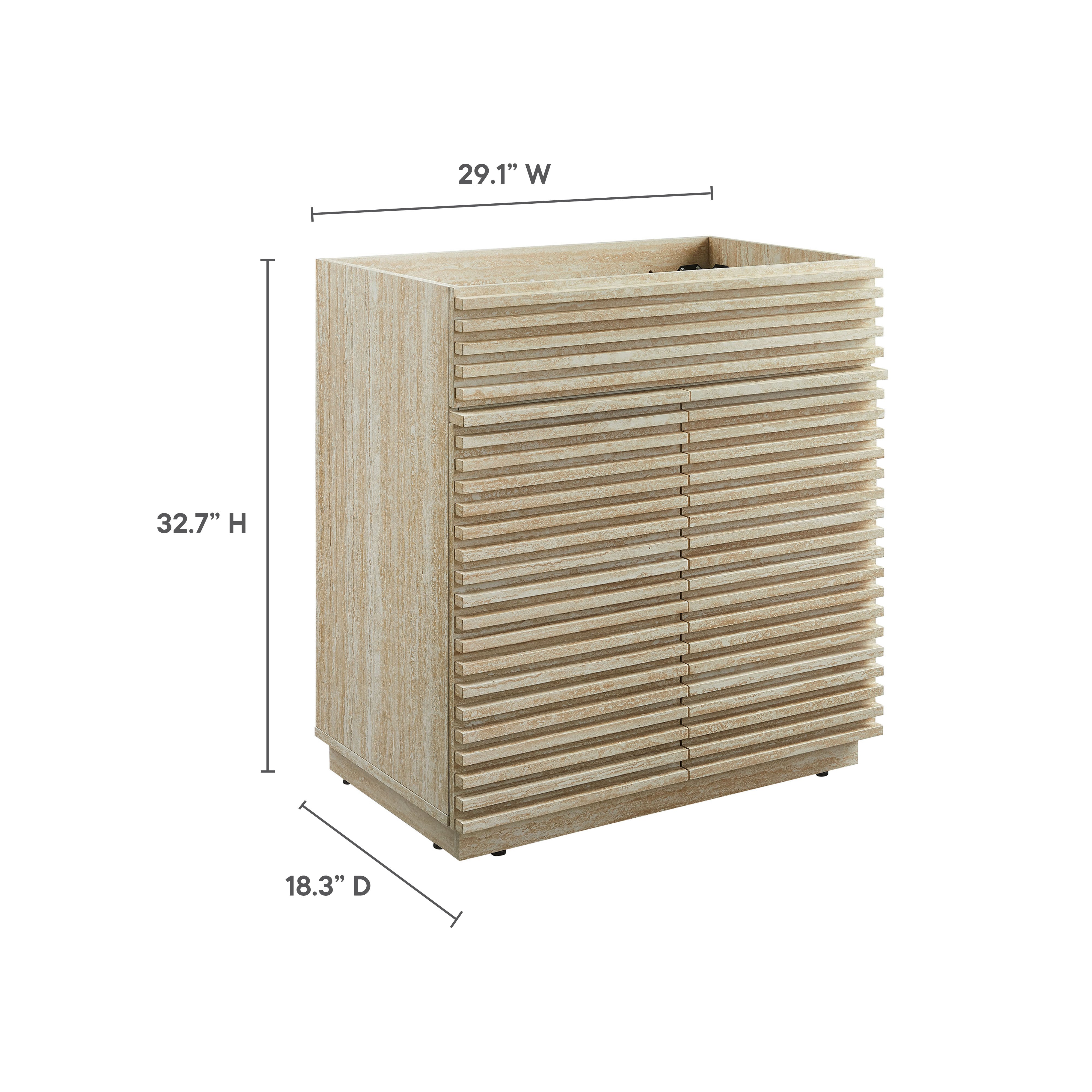 Render 30" Faux Travertine Bathroom Vanity Cabinet (Sink Not Included) by Modway