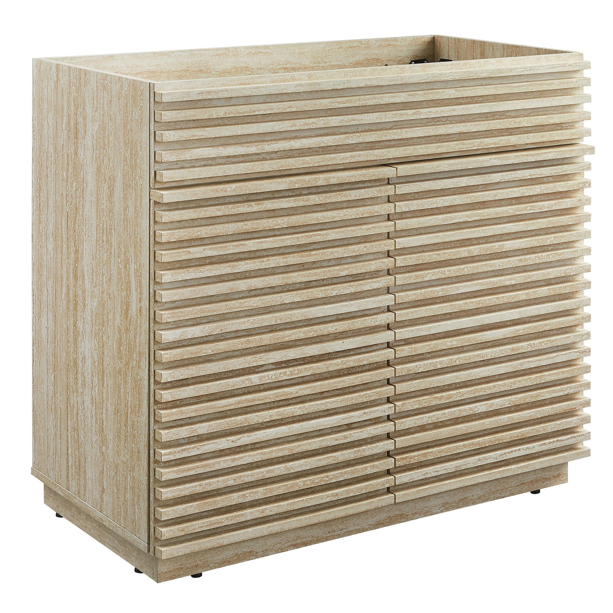 Render 36" Faux Travertine Bathroom Vanity Cabinet (Sink Not Included) by Modway