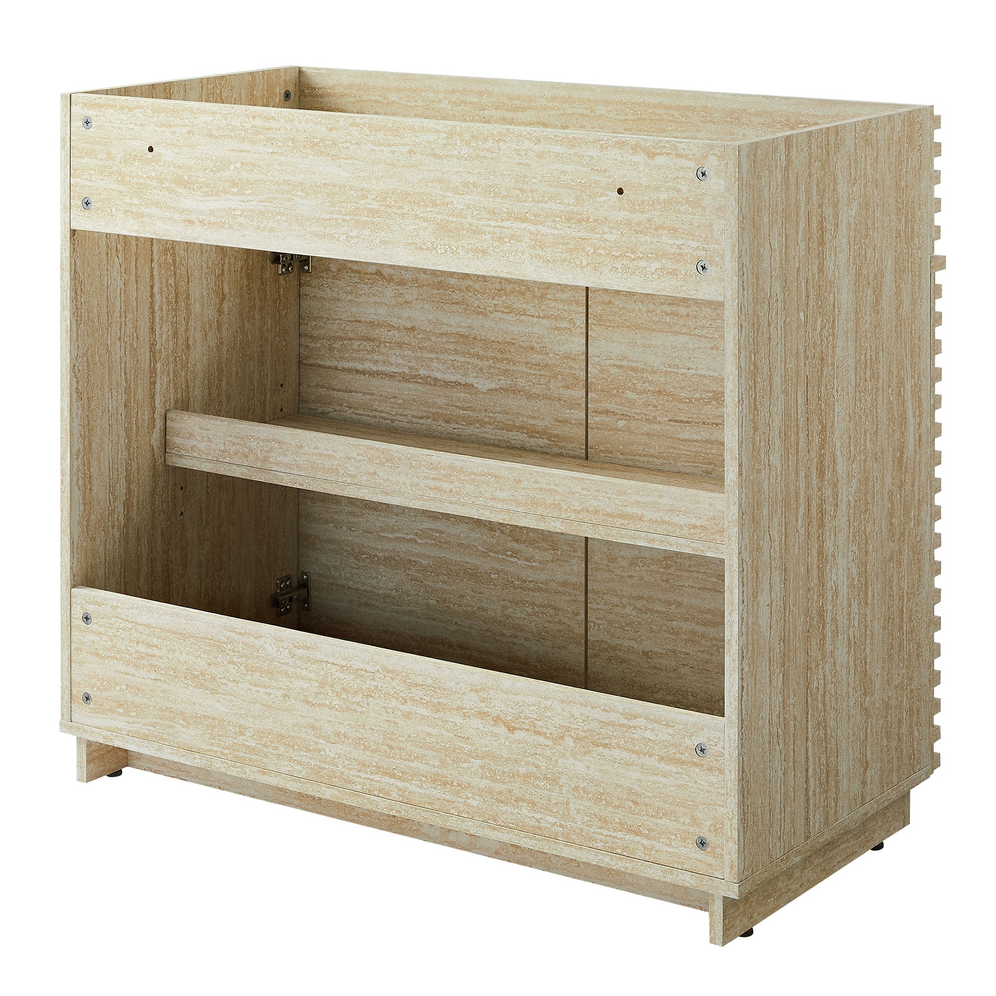 Render 36" Faux Travertine Bathroom Vanity Cabinet (Sink Not Included) by Modway