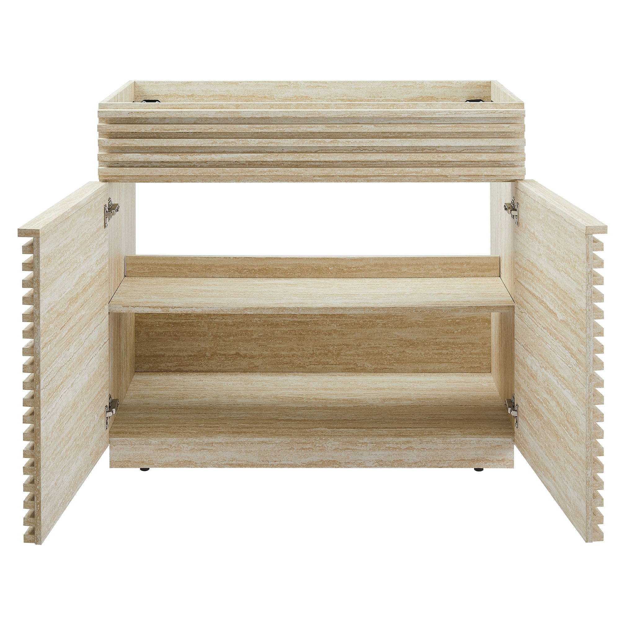 Render 36" Faux Travertine Bathroom Vanity Cabinet (Sink Not Included) by Modway