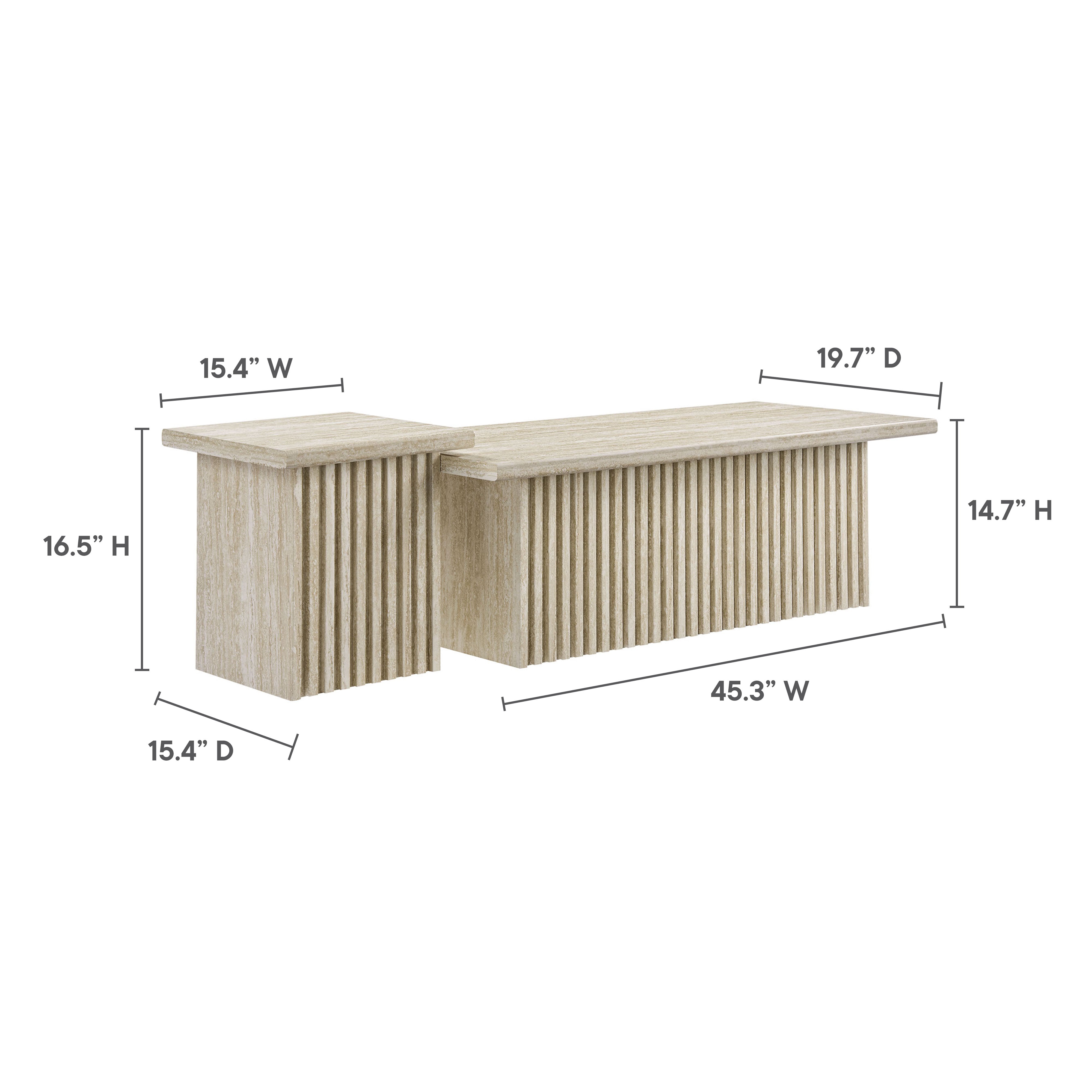 Render Nesting Coffee Tables Set of 2 by Modway