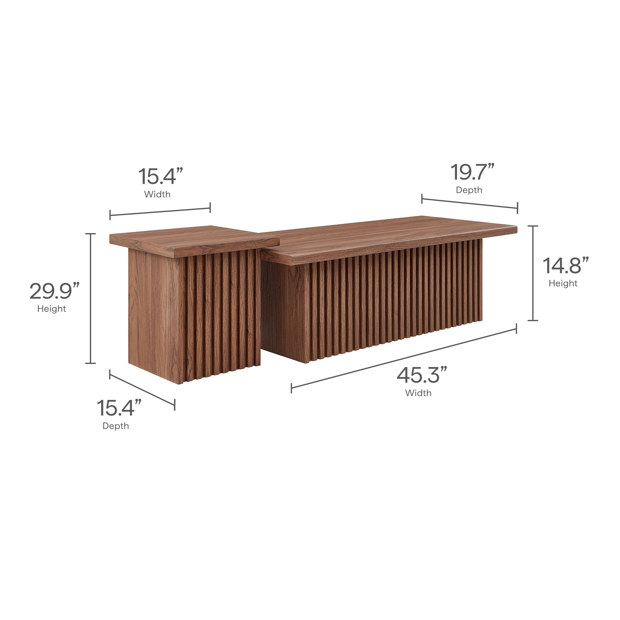 Render Nesting Coffee Tables Set of 2 by Modway