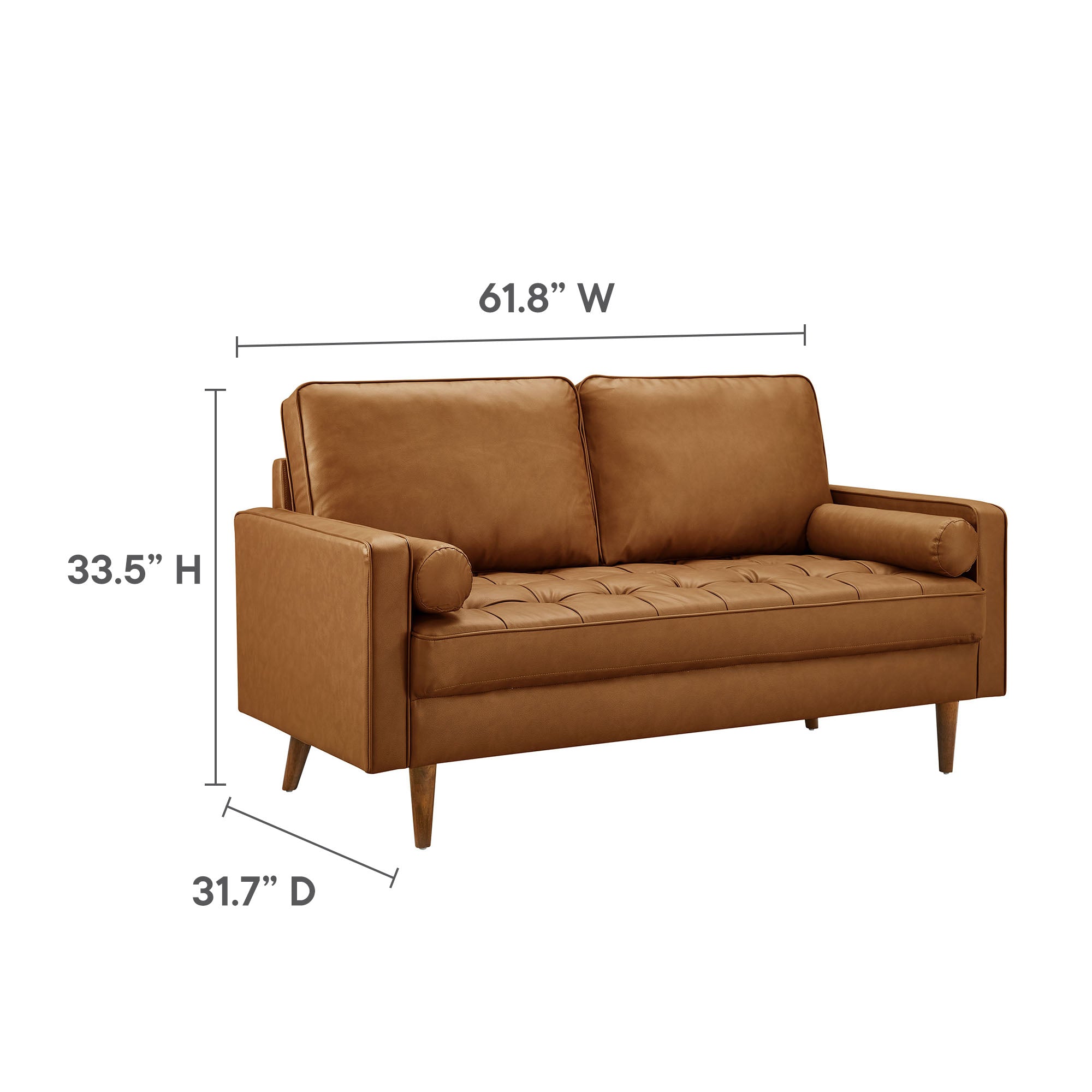 Valour Tufted Vegan Leather Loveseat by Modway