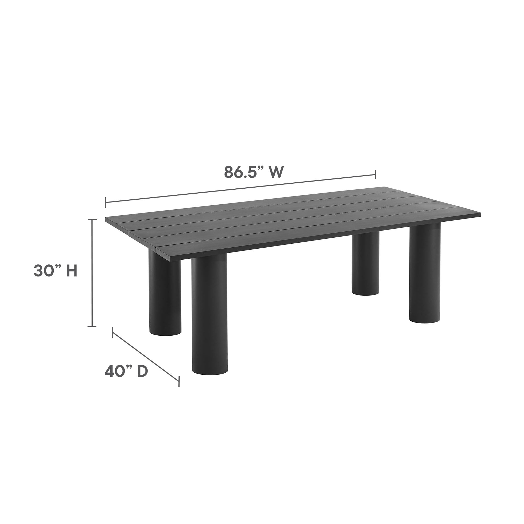 Nautica Outdoor Patio 87" Rectangular Aluminum Dining Table by Modway