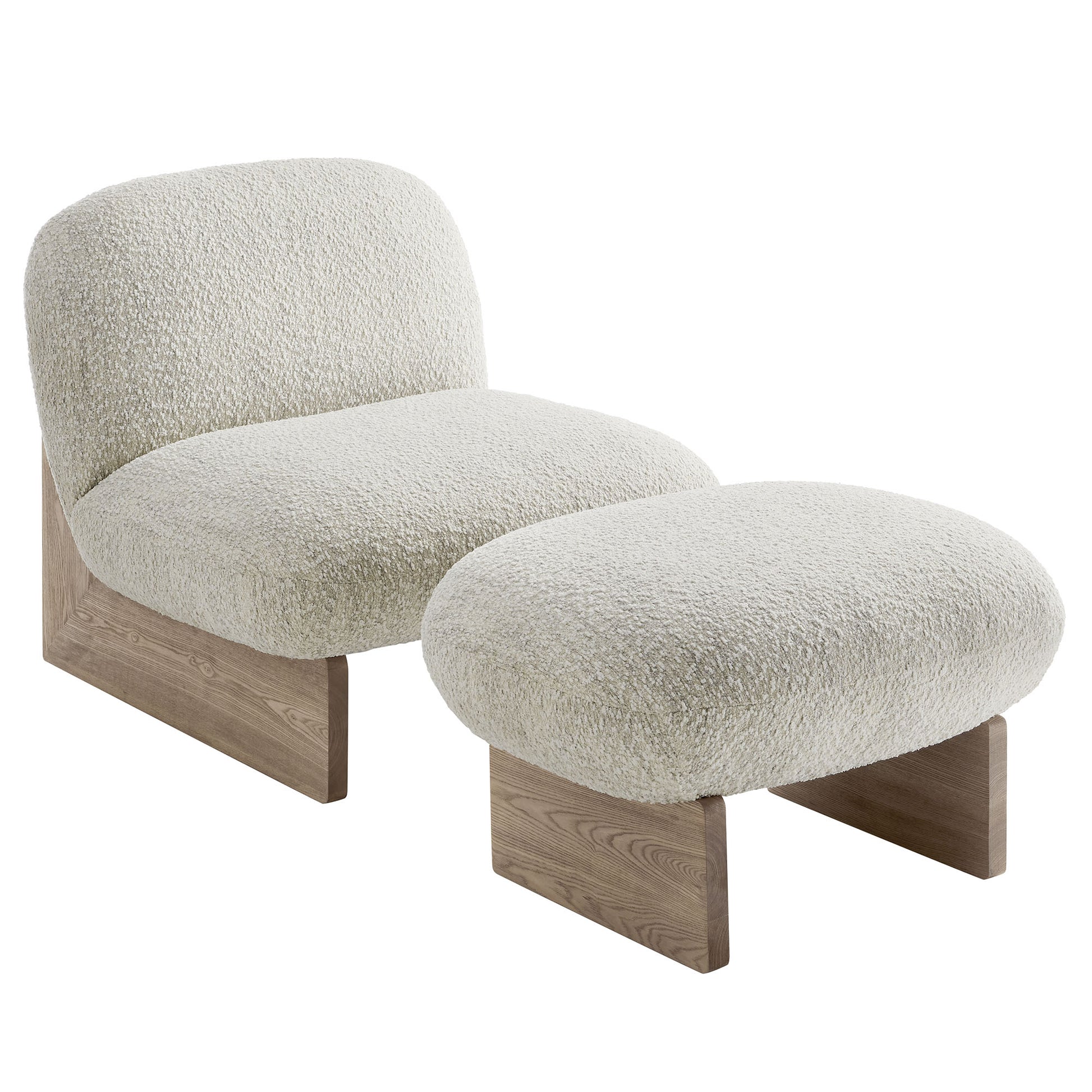 Loyal Boucle Fabric Accent Chair and Ottoman Set - Best Buy Furniture