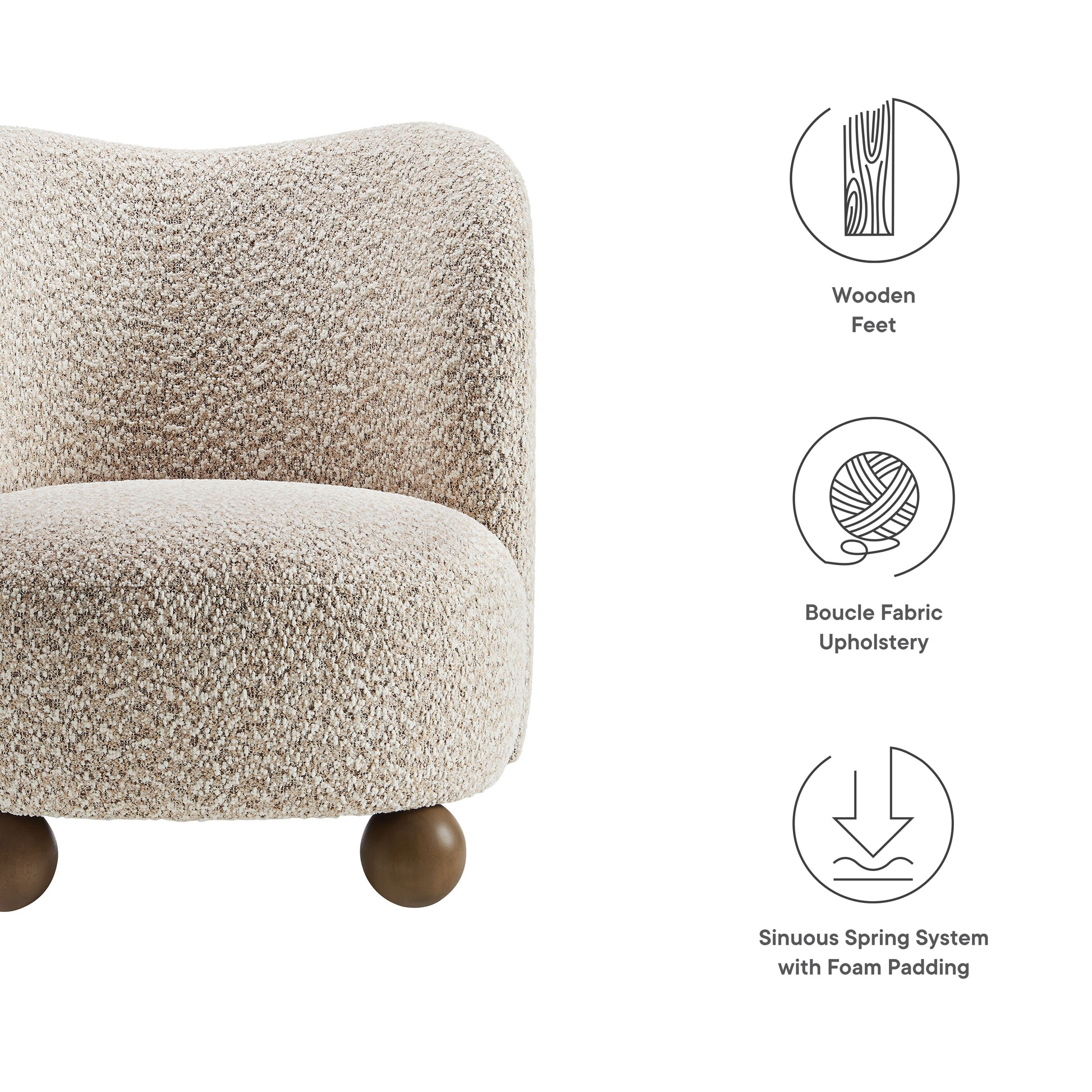 Monroe Boucle Fabric Accent Chair by Modway - Best Buy Furniture