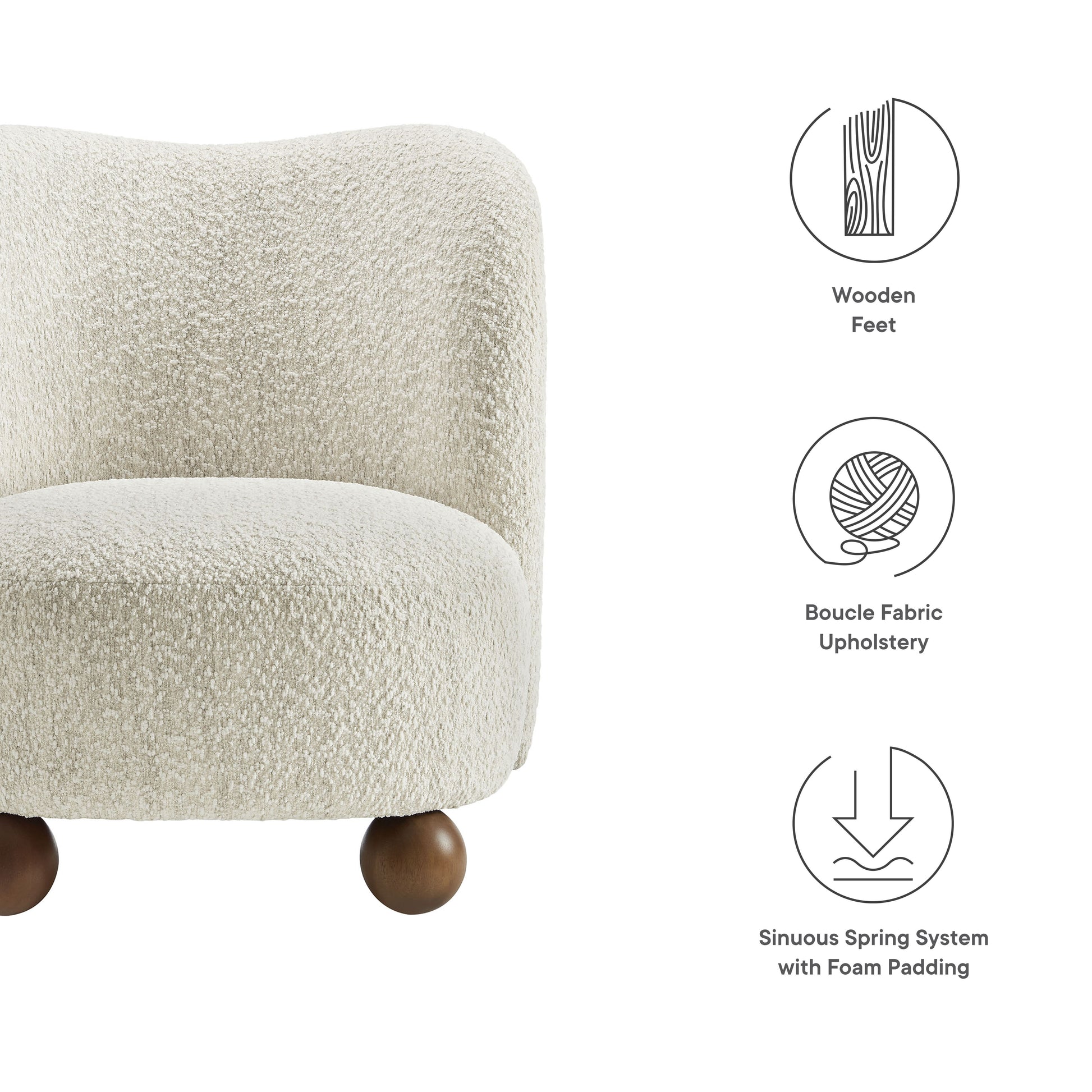 Monroe Boucle Fabric Accent Chair by Modway - Best Buy Furniture