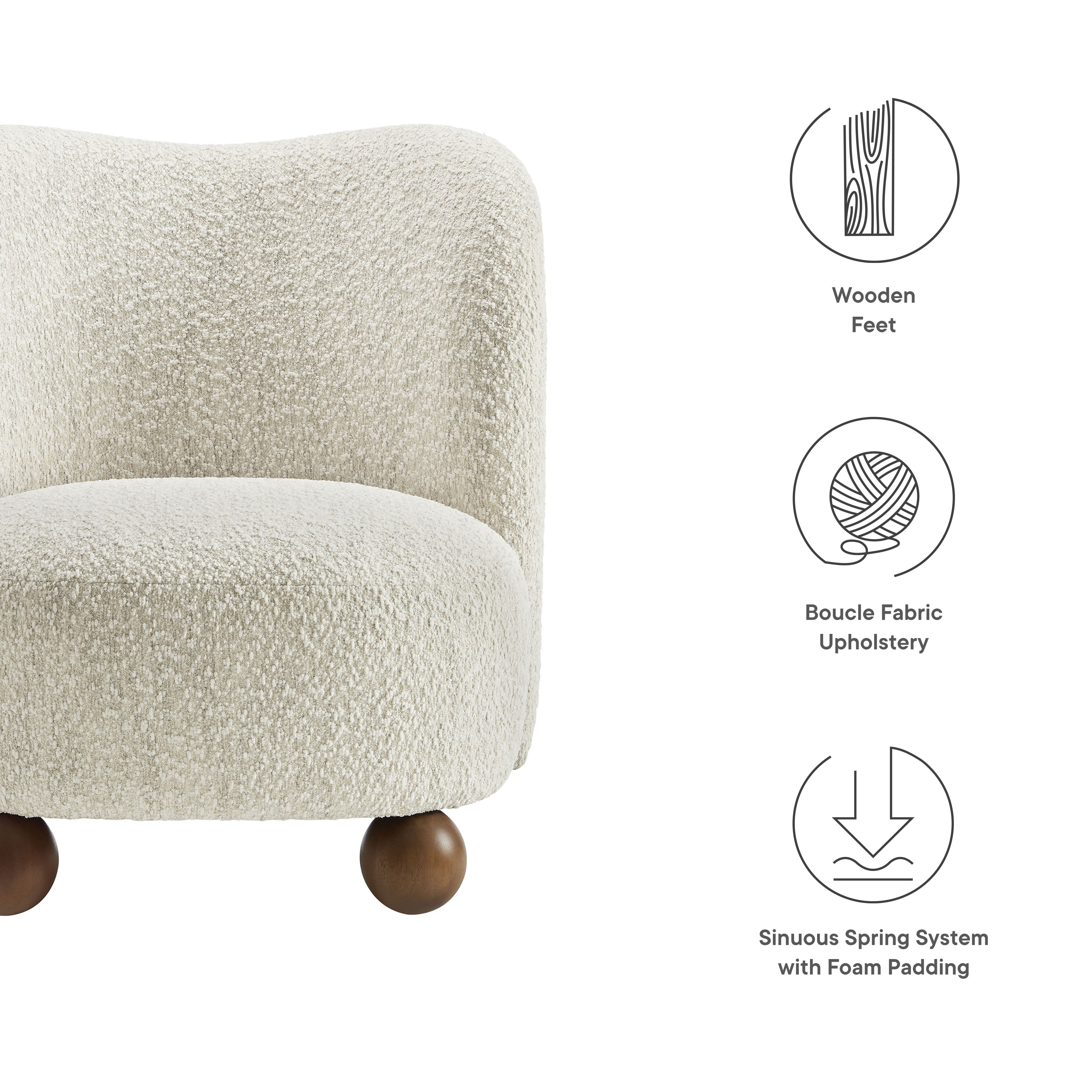 Monroe Boucle Fabric Accent Chair by Modway - Best Buy Furniture