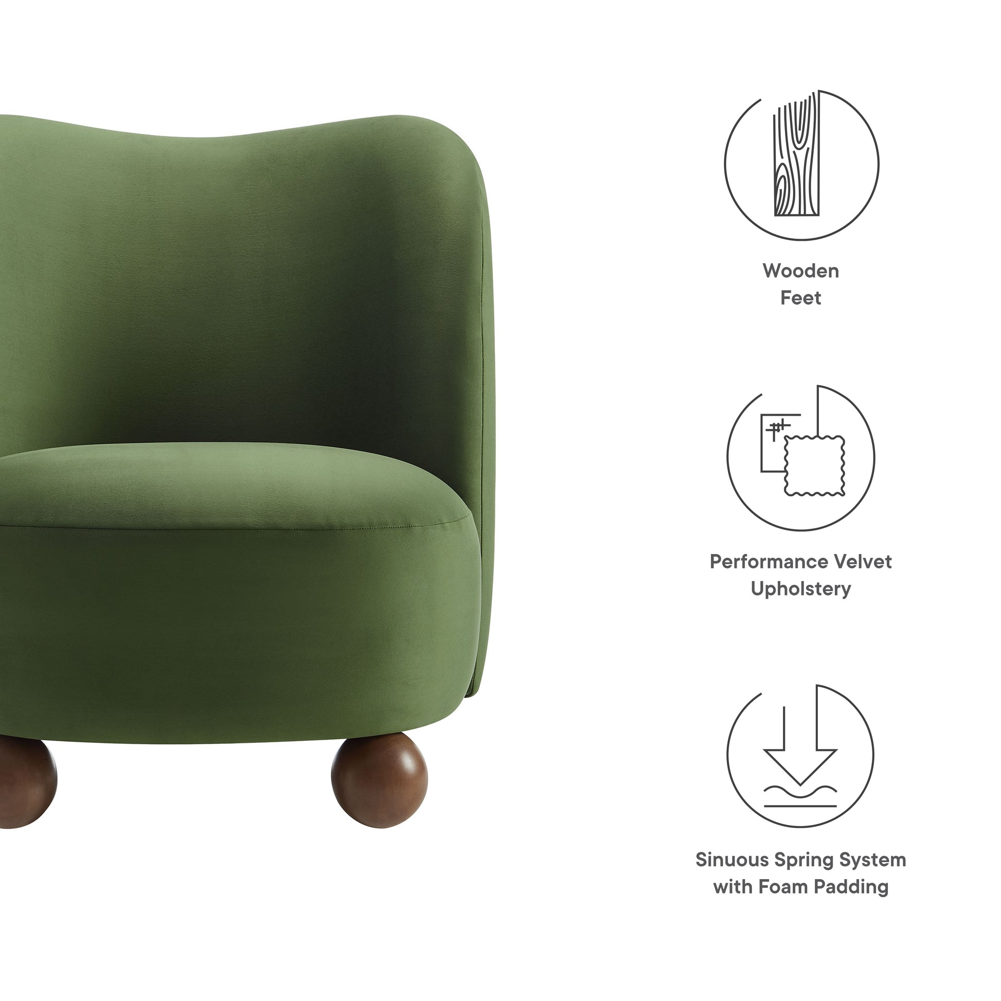 Monroe Performance Velvet Accent Chair by Modway - Best Buy Furniture