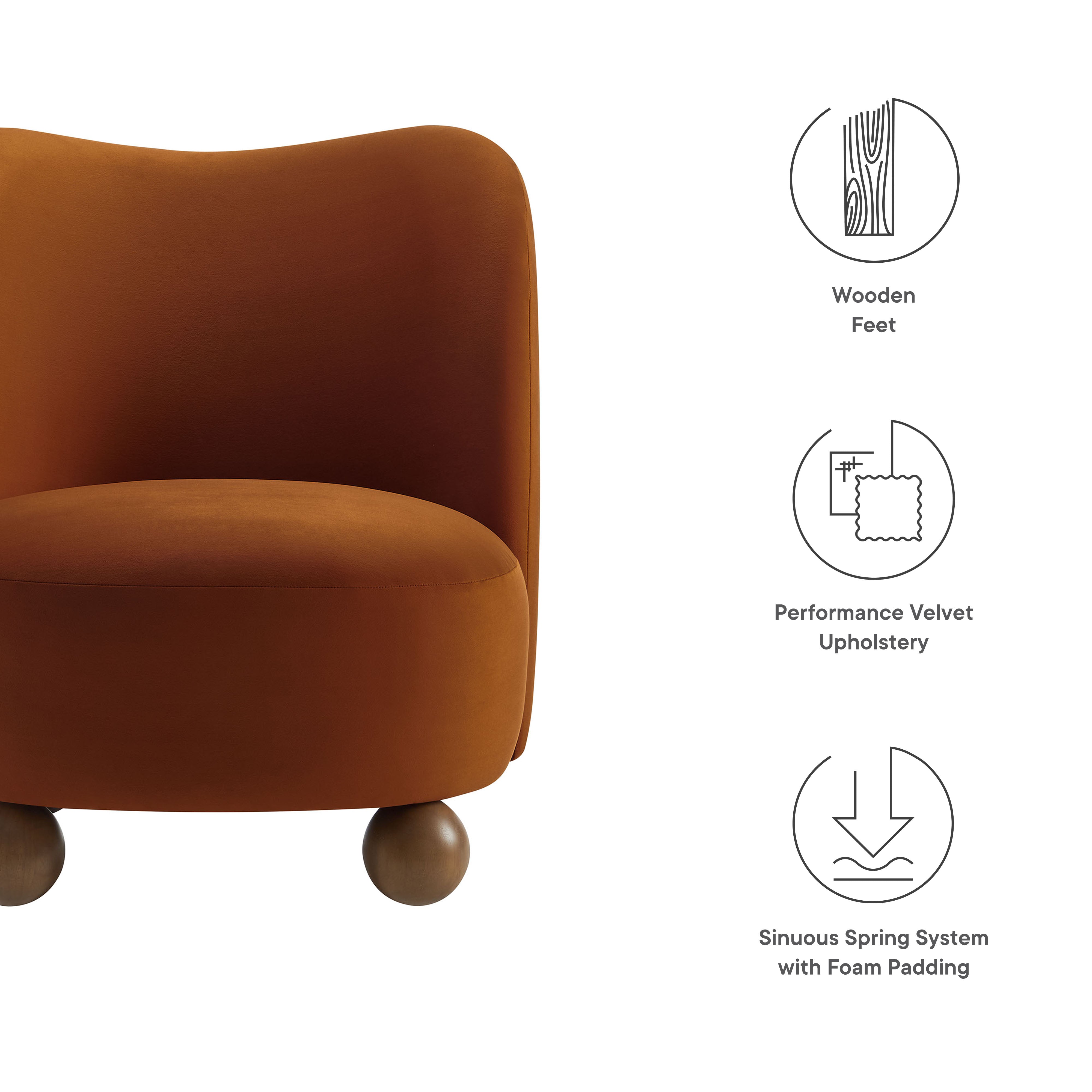 Monroe Performance Velvet Accent Chair by Modway - Best Buy Furniture
