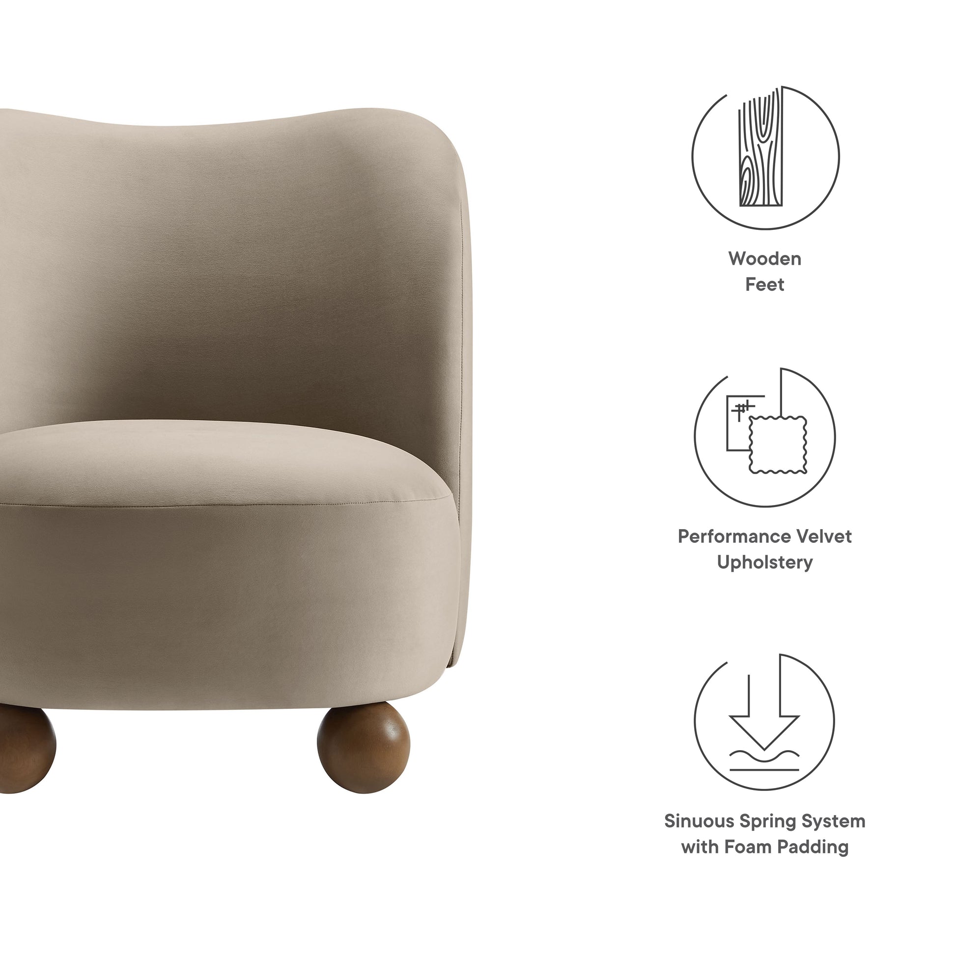 Monroe Performance Velvet Accent Chair by Modway - Best Buy Furniture
