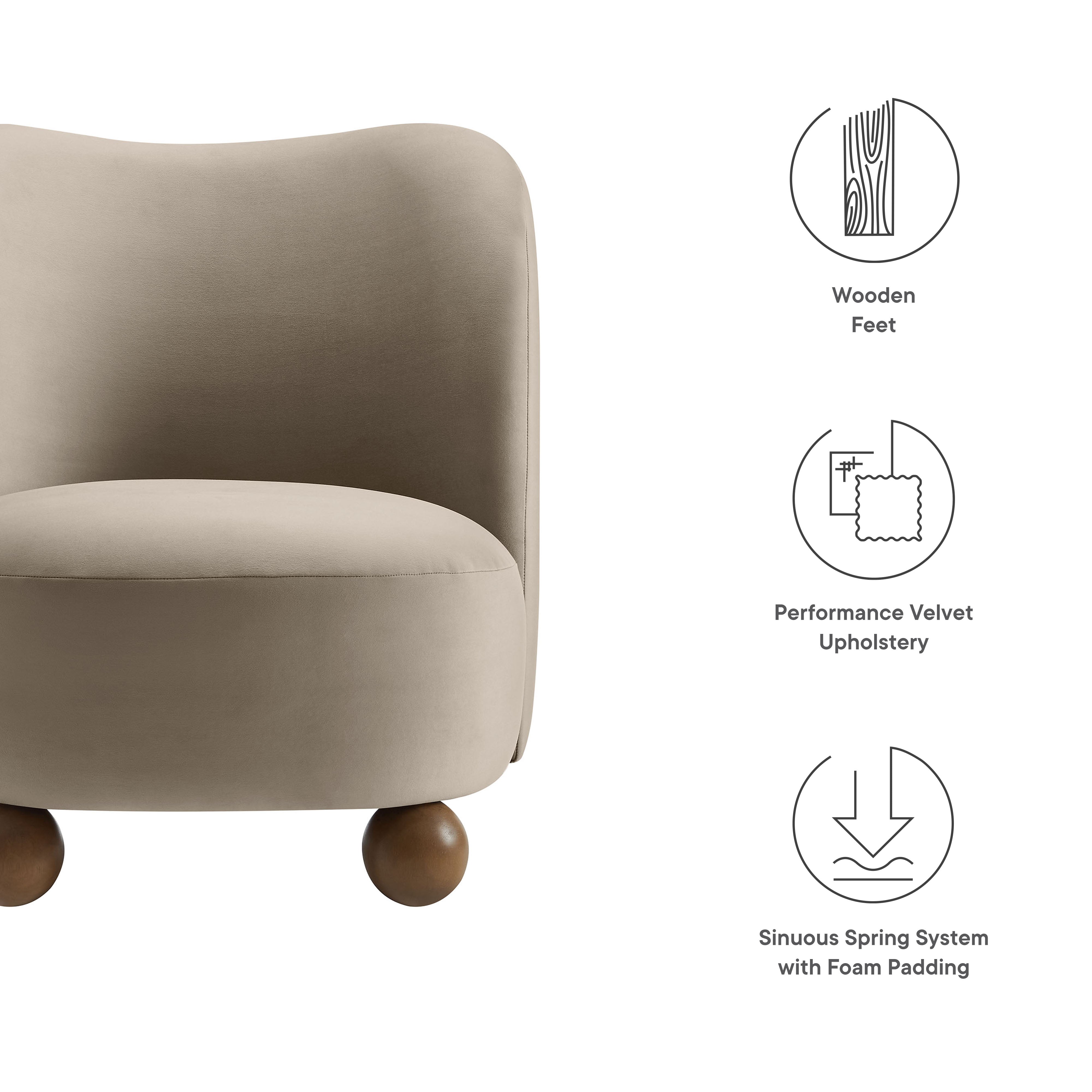 Monroe Performance Velvet Accent Chair by Modway - Best Buy Furniture