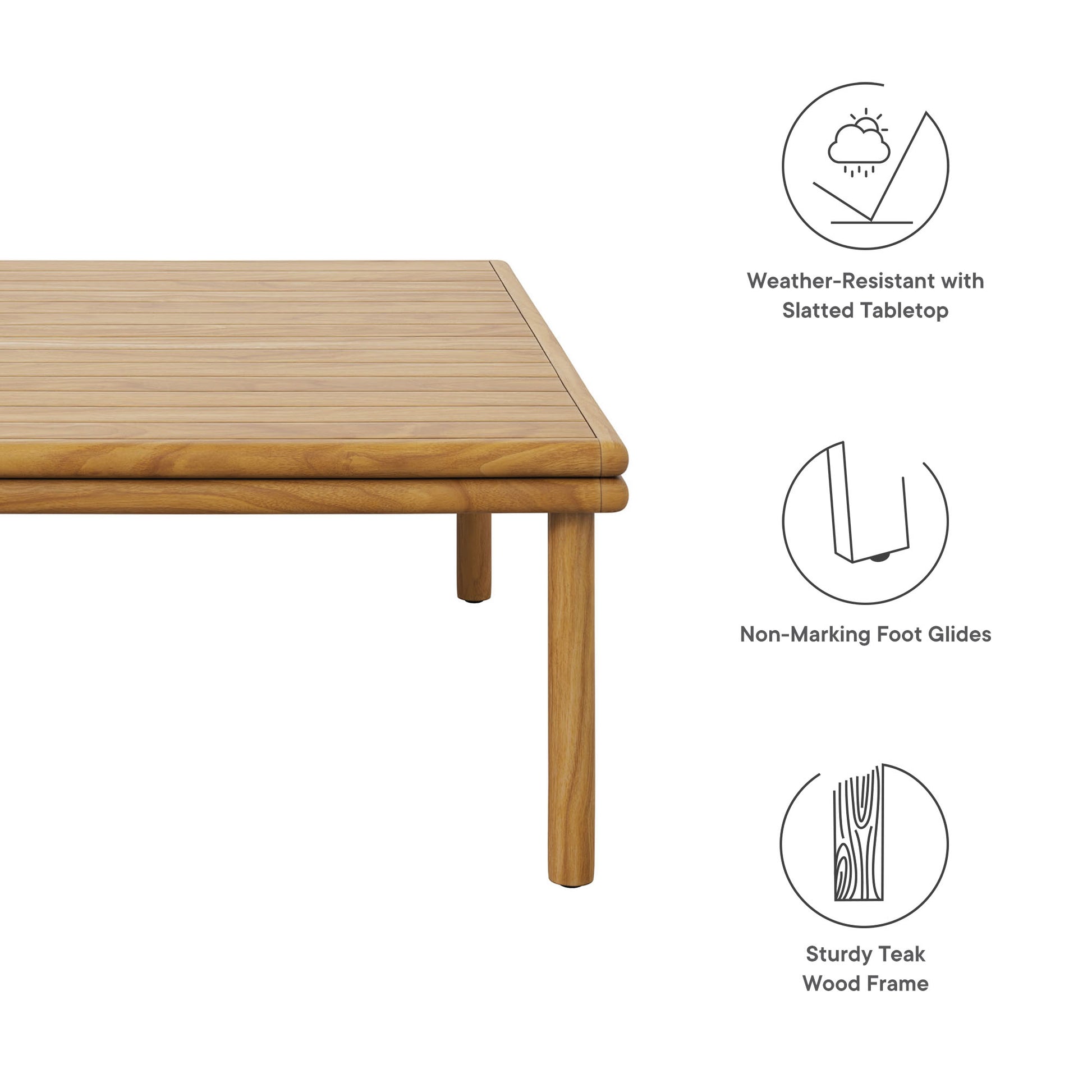 Wren Outdoor Patio Teak Wood Coffee Table by Modway - Best Buy Furniture