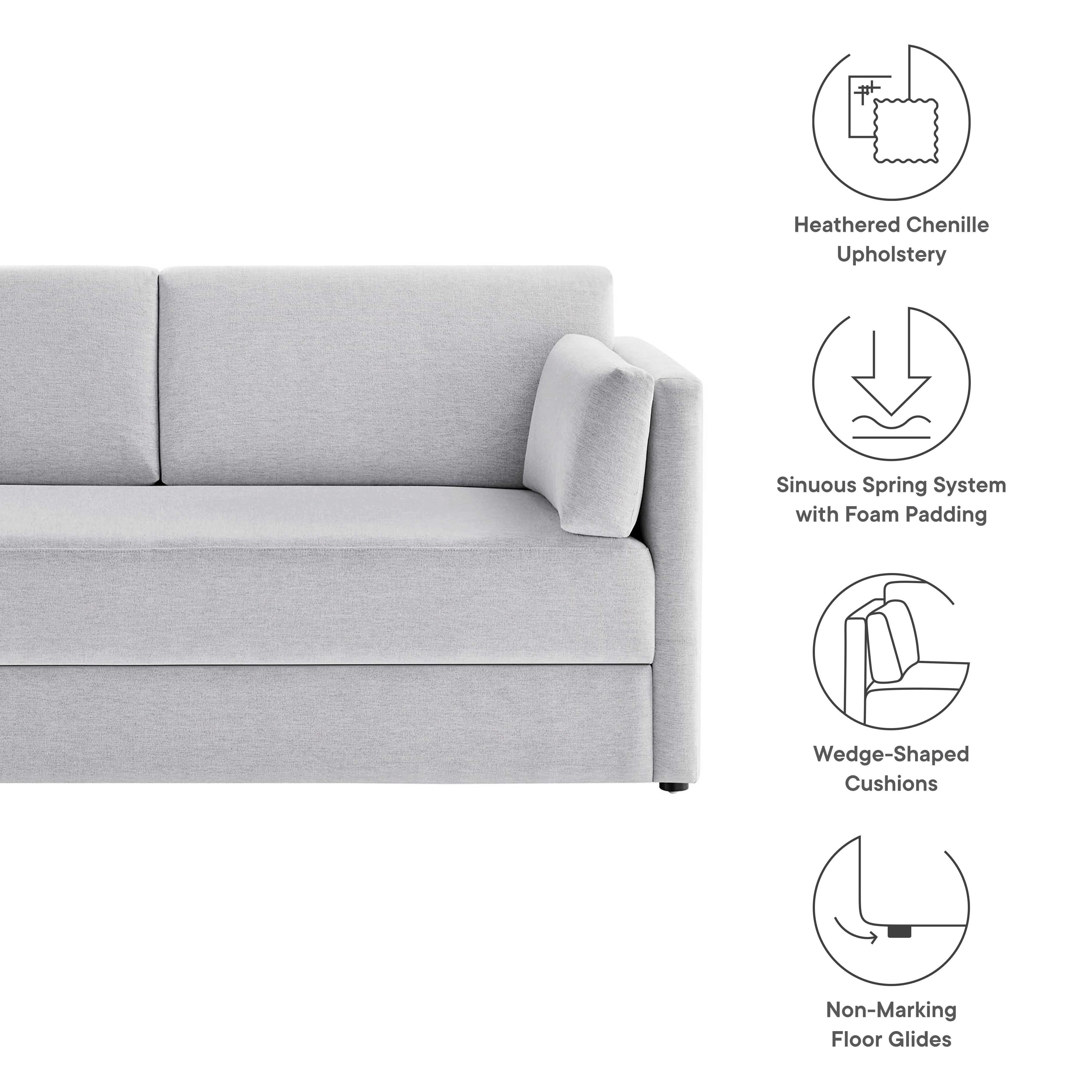 Linden Upholstered Heathered Chenille Sofa by Modway - Best Buy Furniture