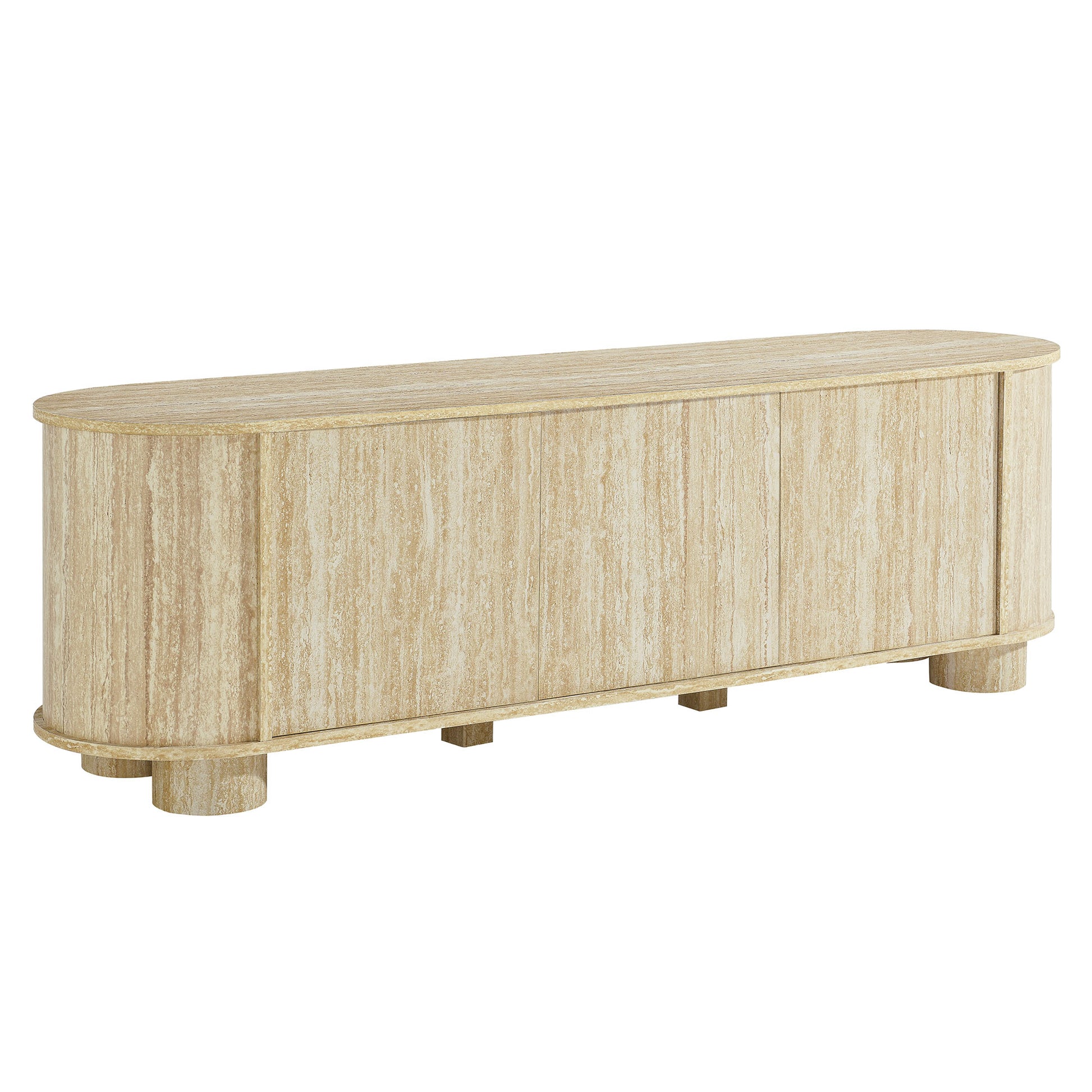 Overture 63� Oval Faux Travertine TV Stand by Modway - Best Buy Furniture