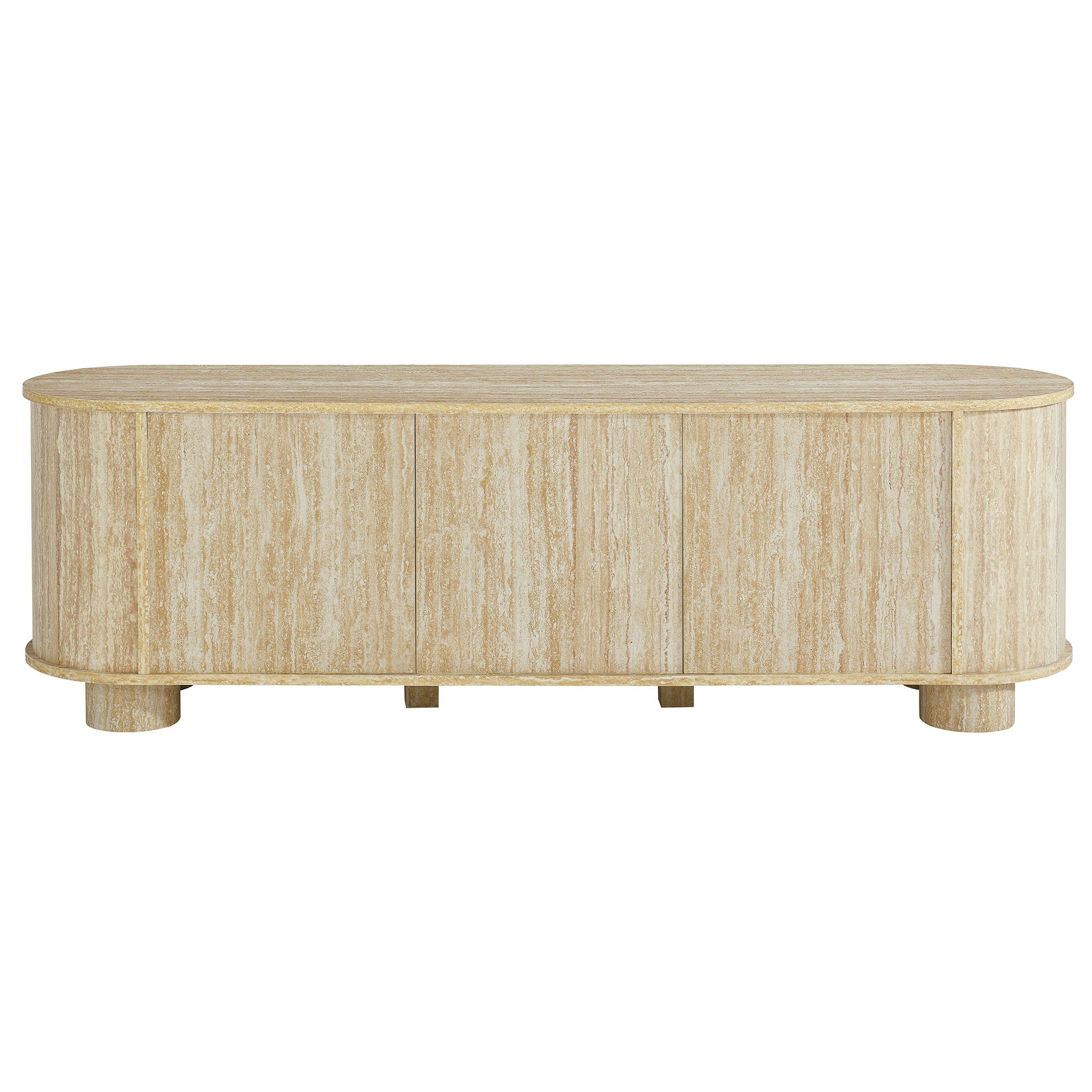 Overture 63� Oval Faux Travertine TV Stand by Modway - Best Buy Furniture
