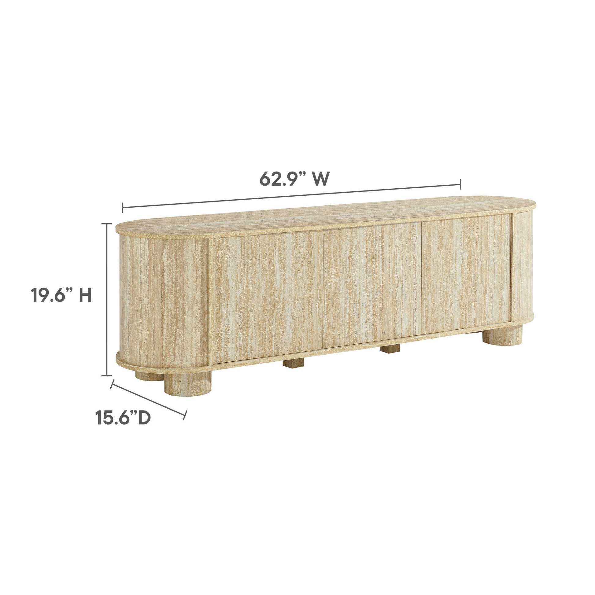Overture 63� Oval Faux Travertine TV Stand by Modway - Best Buy Furniture