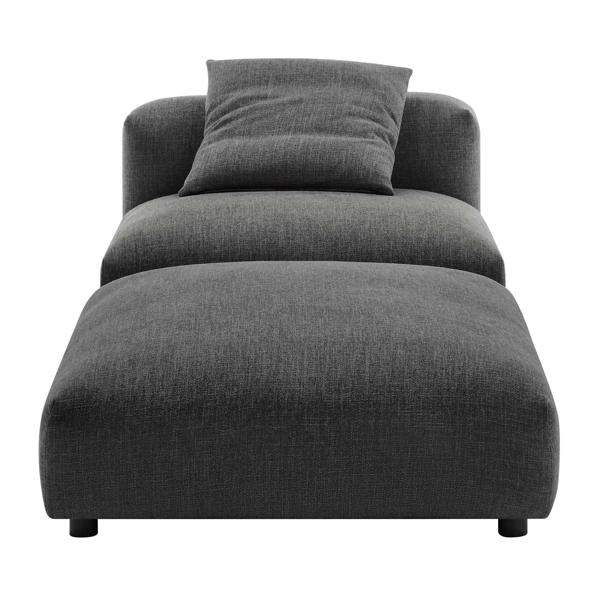 Solace Modular Upholstered Fabric Armless Chair and Ottoman Set by Modway - Best Buy Furniture