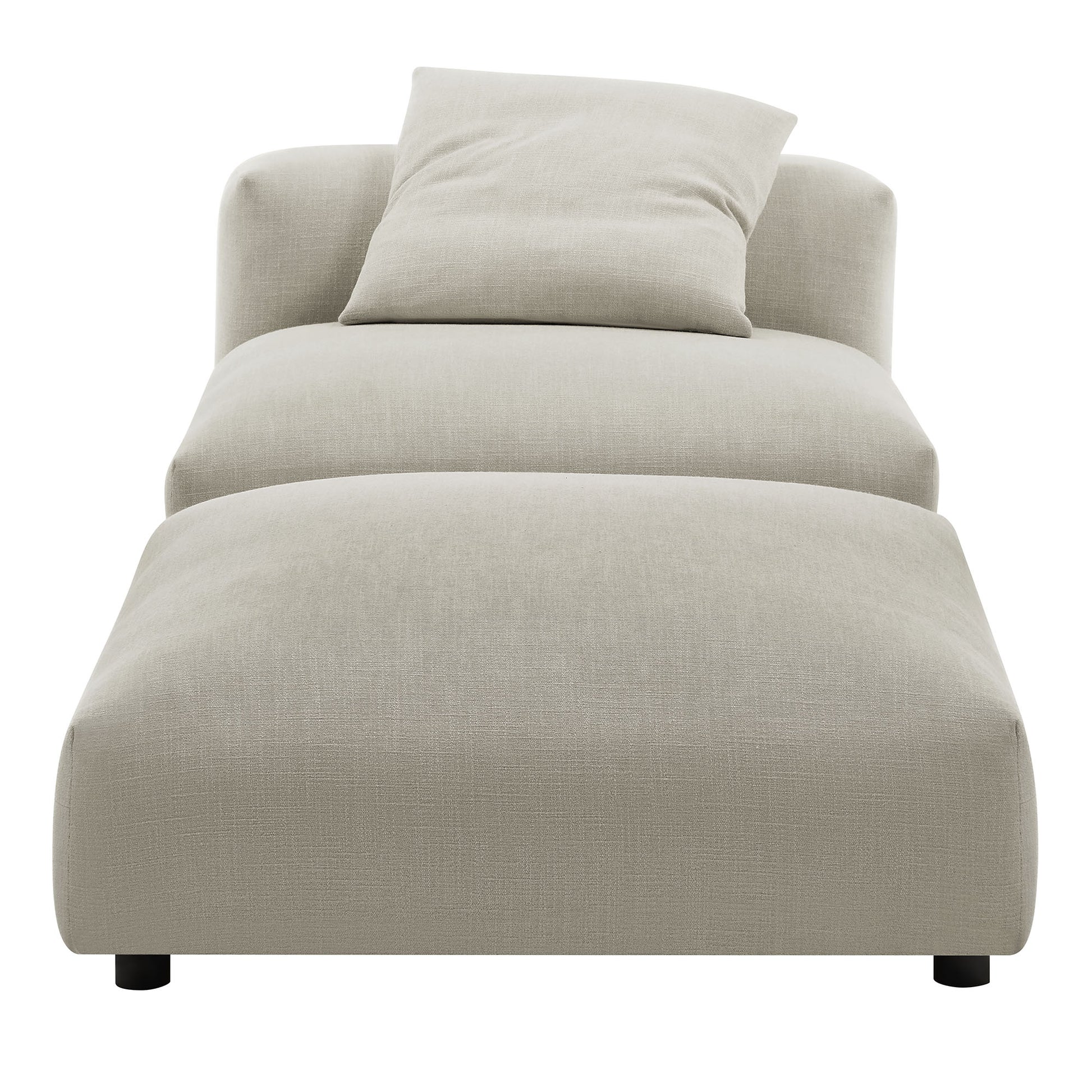 Solace Modular Upholstered Fabric Armless Chair and Ottoman Set by Modway - Best Buy Furniture