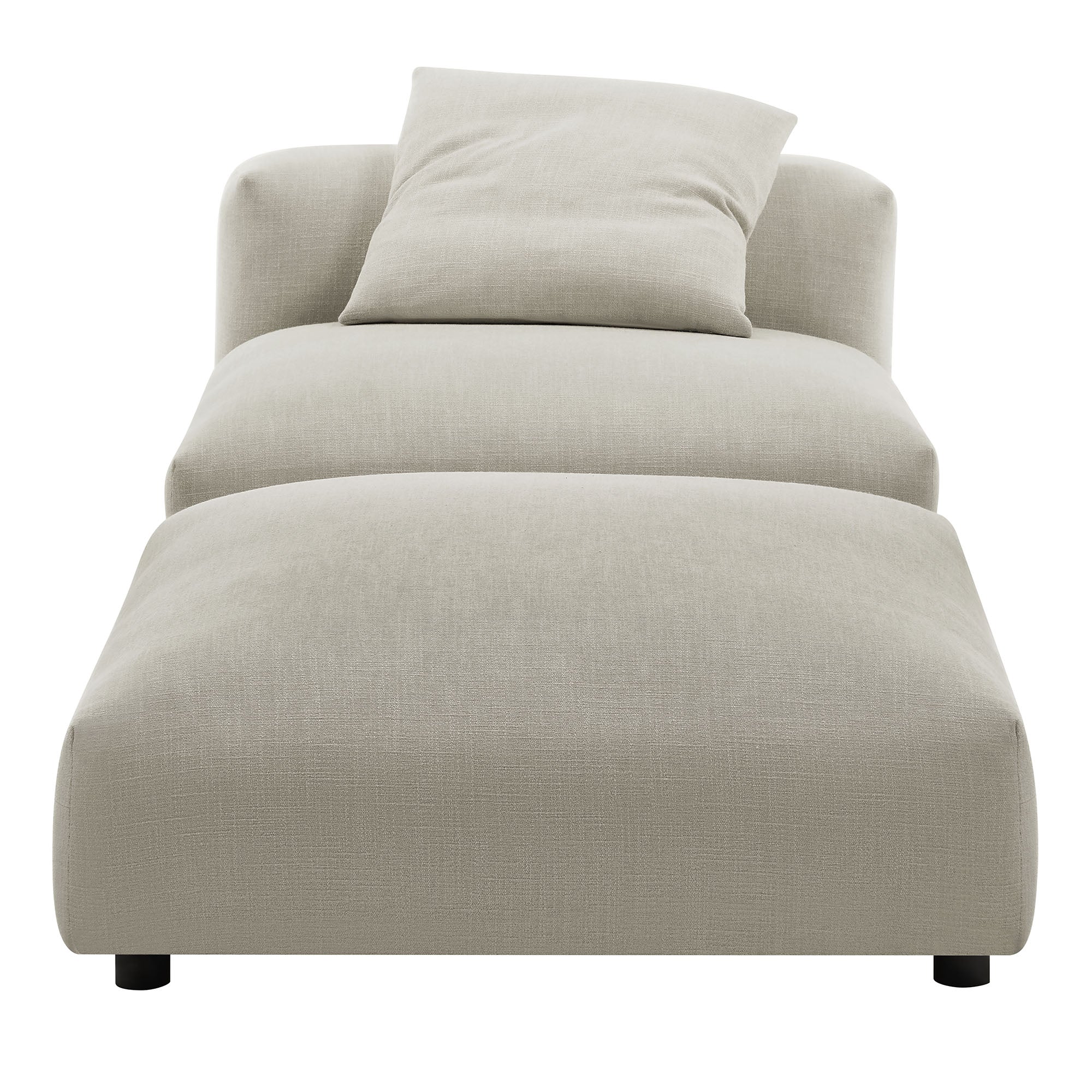 Solace Modular Upholstered Fabric Armless Chair and Ottoman Set by Modway - Best Buy Furniture