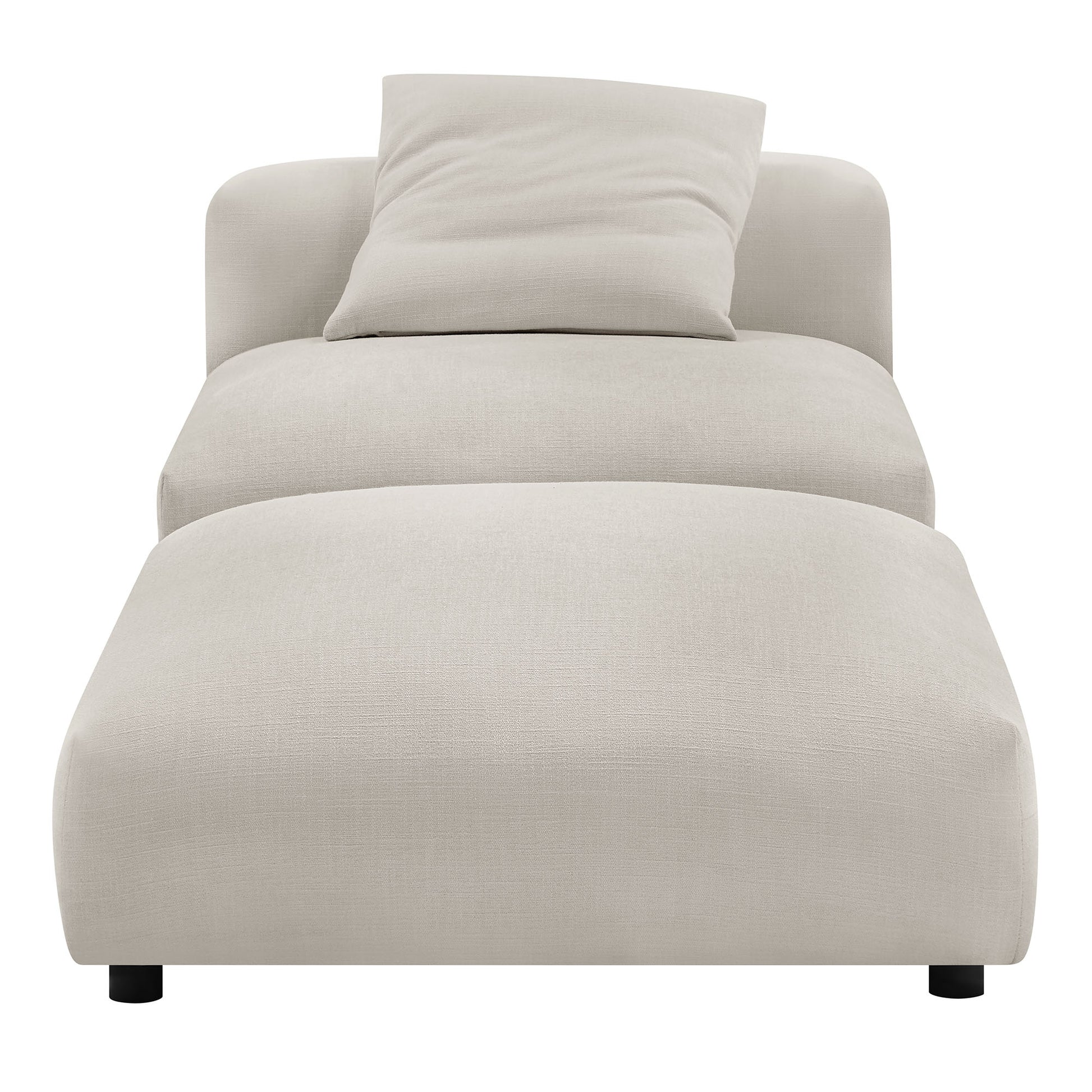 Solace Modular Upholstered Fabric Armless Chair and Ottoman Set by Modway - Best Buy Furniture