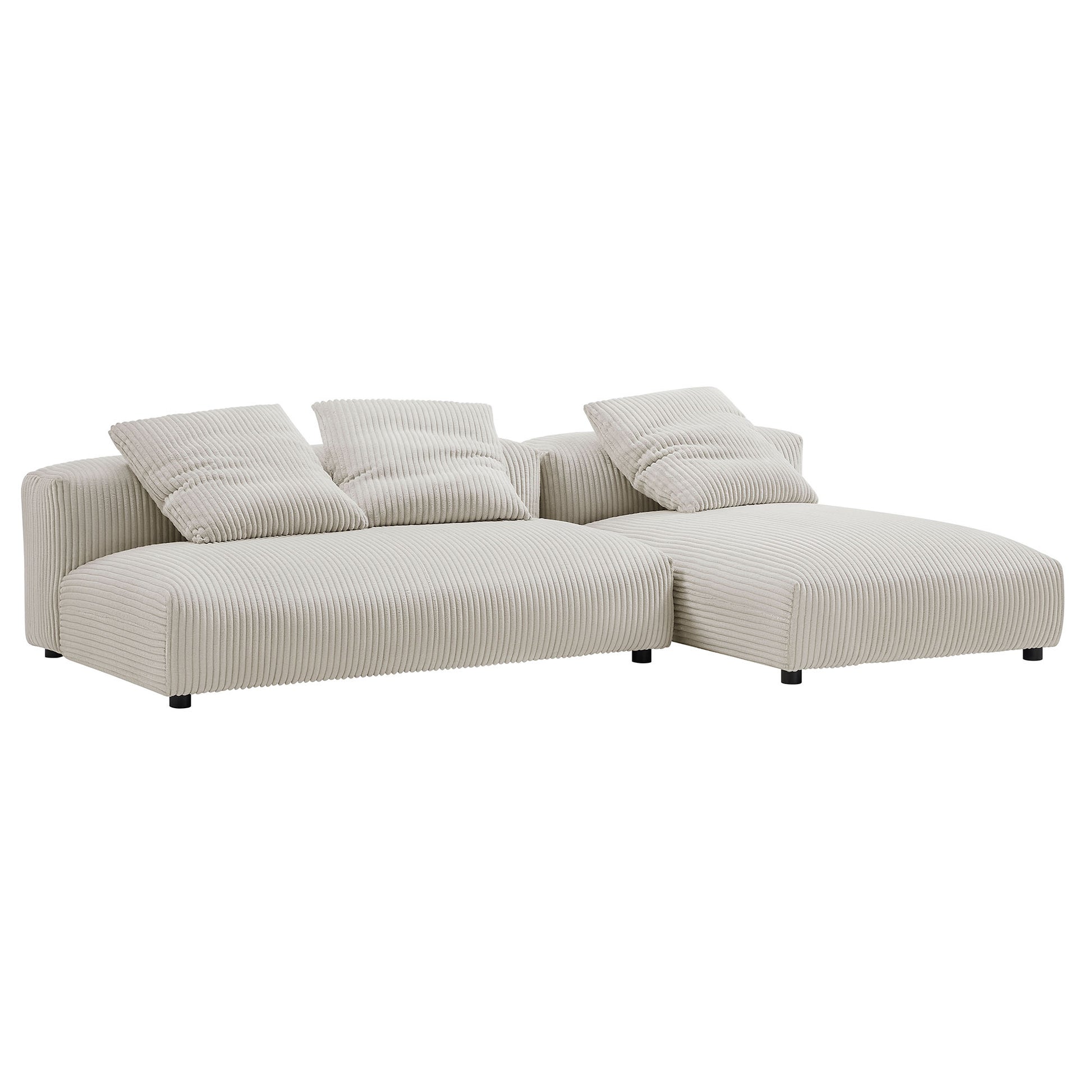 Solace 2-Piece Modular Corduroy Upholstered Sectional Sofa With Chaise by Modway - Best Buy Furniture