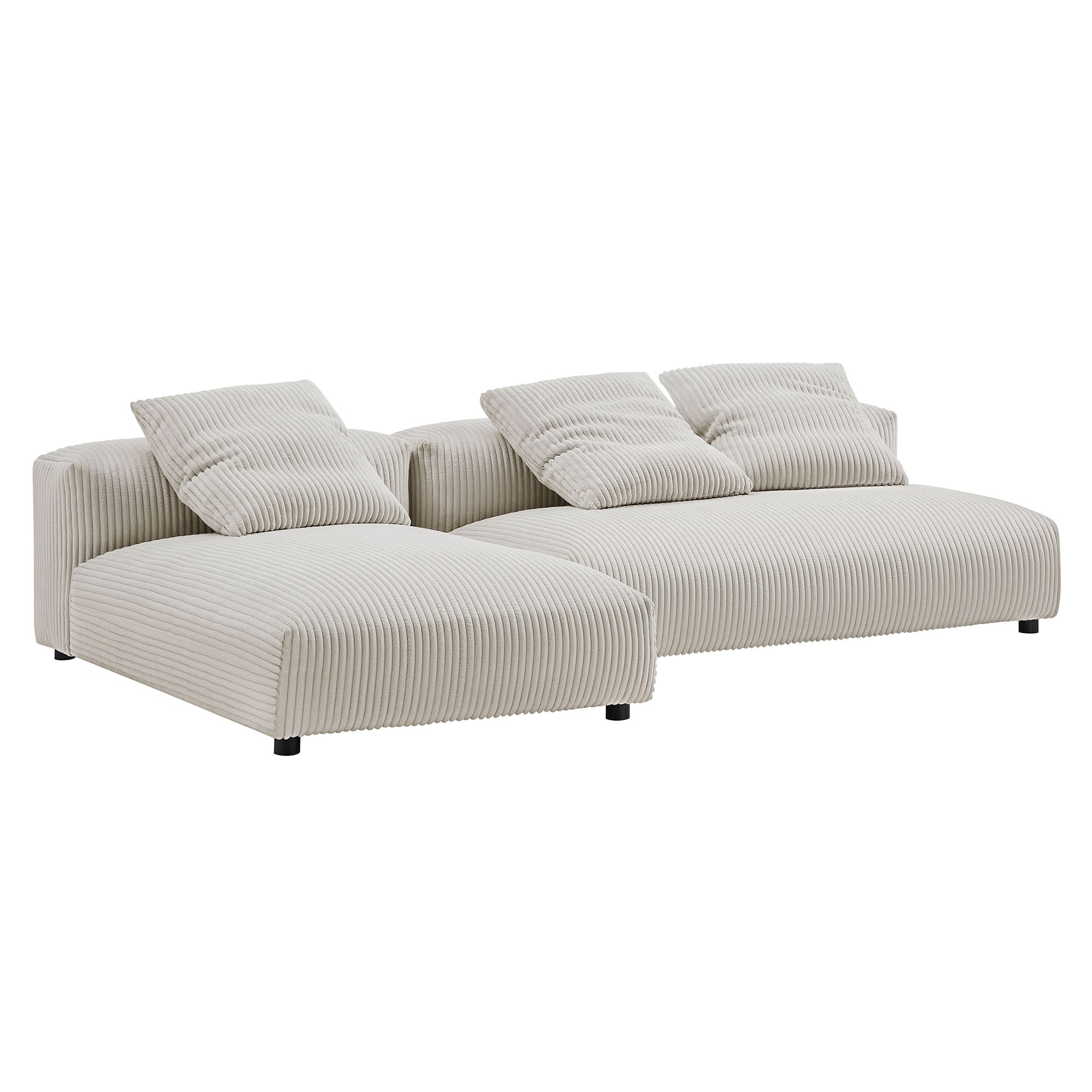 Solace 2-Piece Modular Corduroy Upholstered Sectional Sofa With Chaise by Modway - Best Buy Furniture