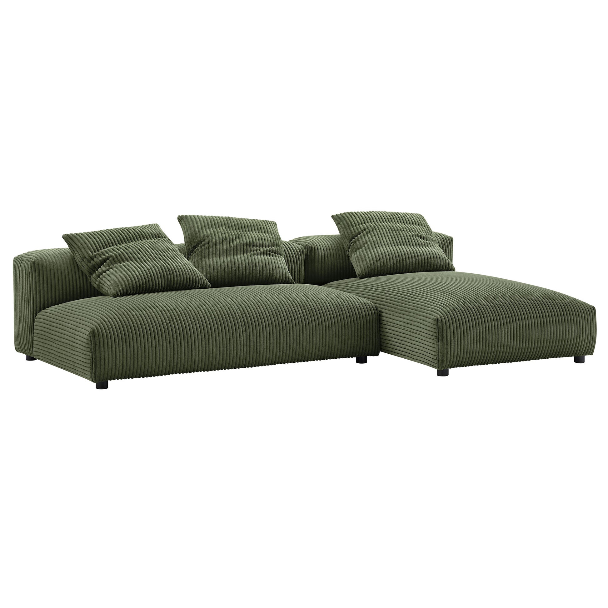 Solace 2-Piece Modular Corduroy Upholstered Sectional Sofa With Chaise by Modway - Best Buy Furniture