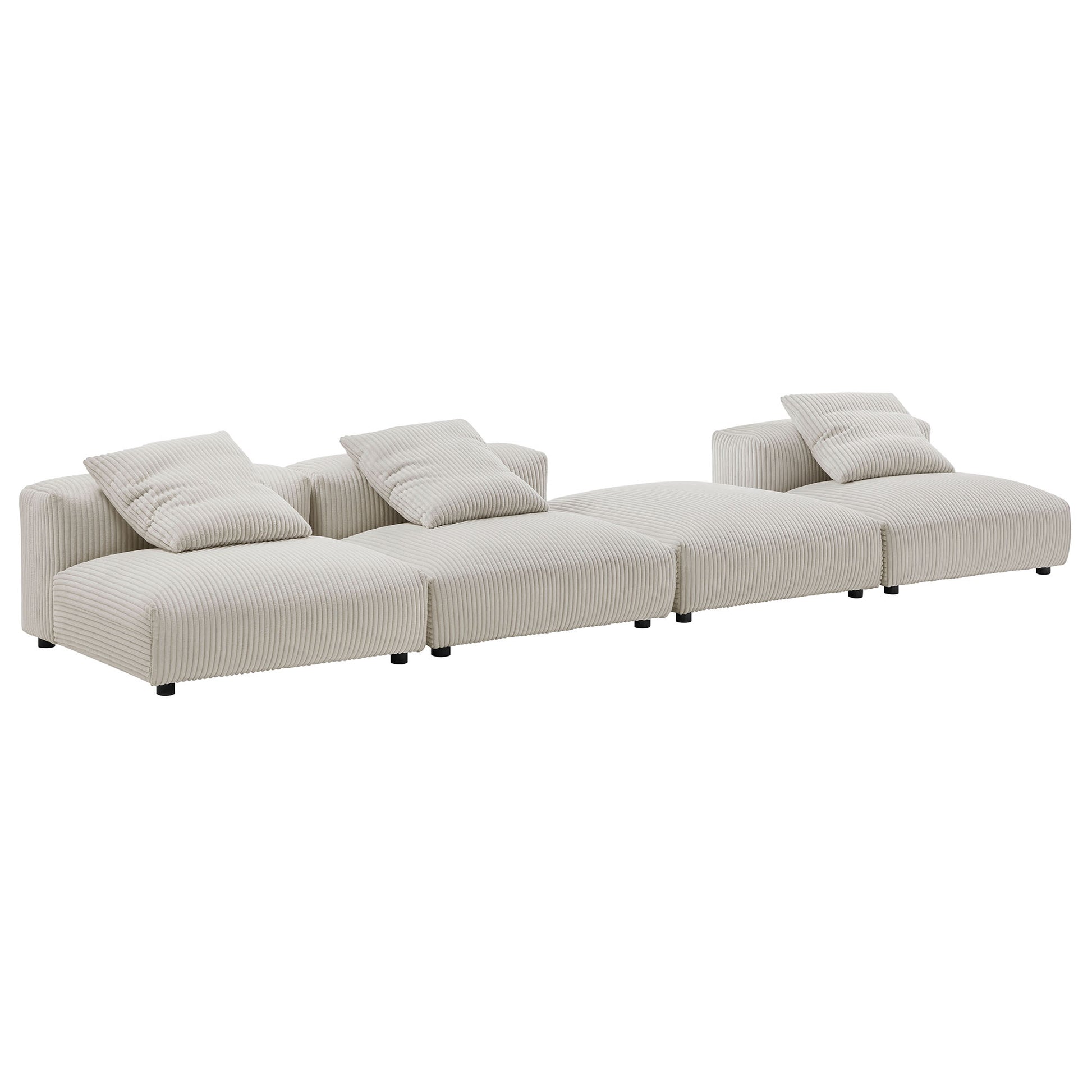 Solace 4-Piece Modular Corduroy Upholstered Sectional Sofa by Modway - Best Buy Furniture