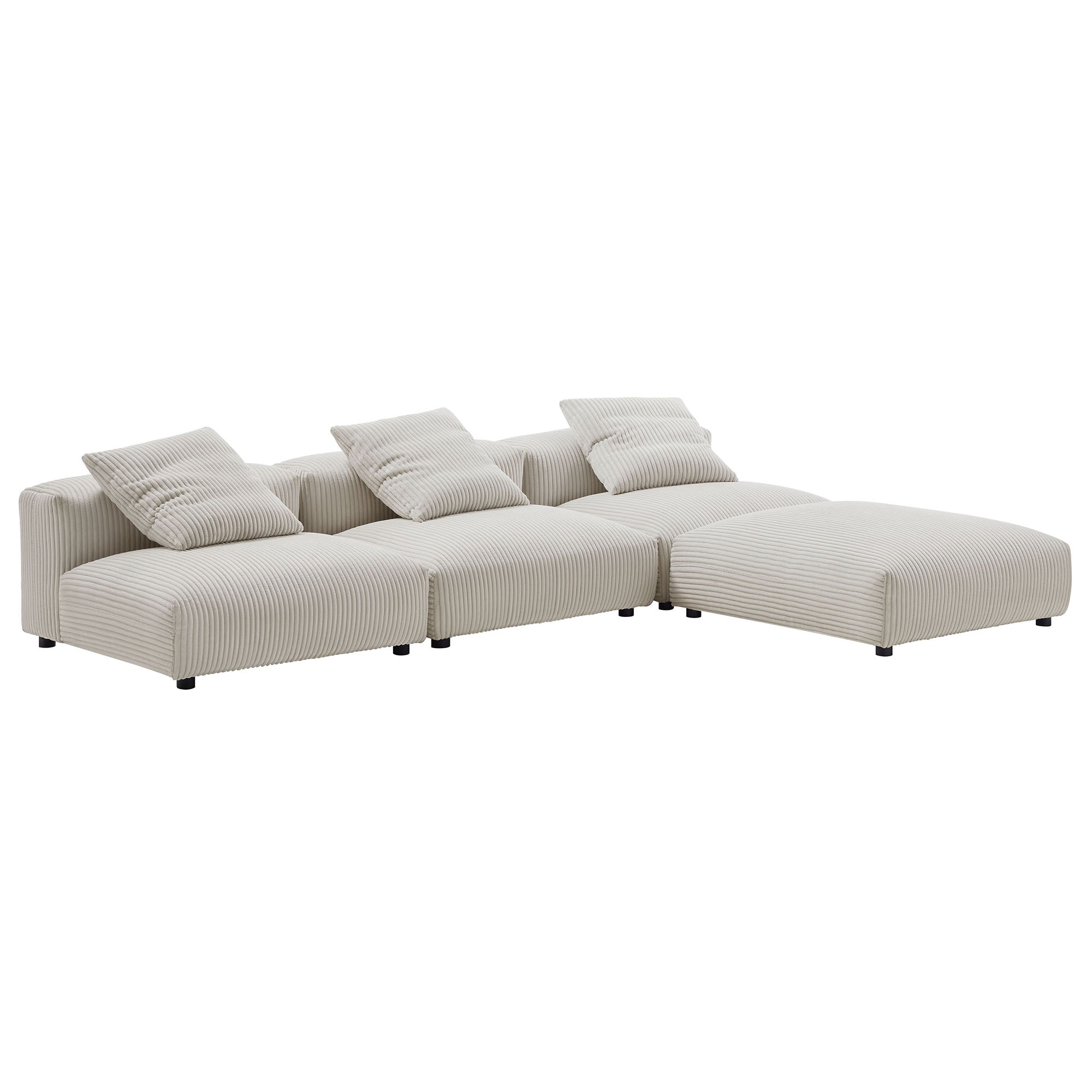 Solace 4-Piece Modular Corduroy Upholstered Sectional Sofa by Modway - Best Buy Furniture