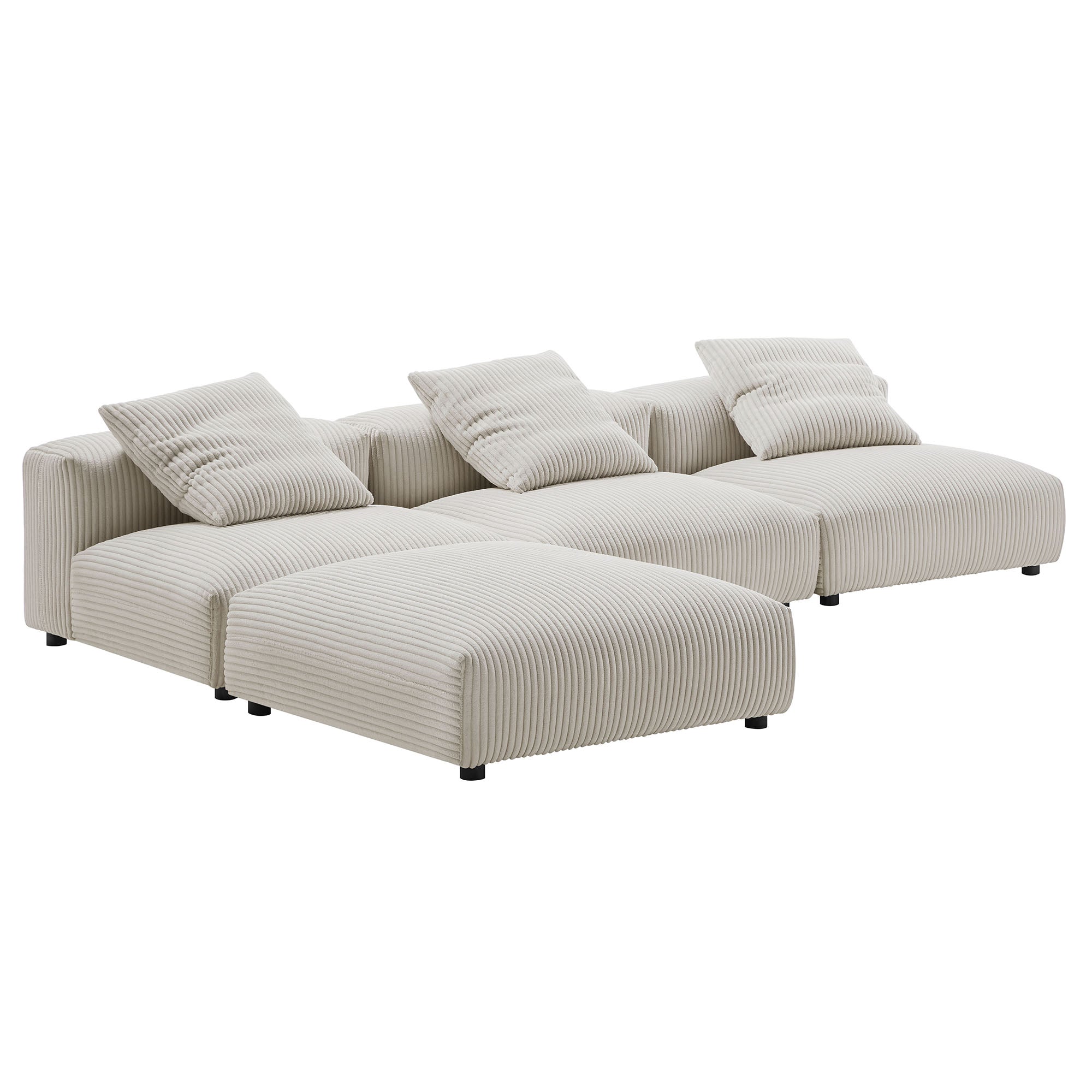 Solace 4-Piece Modular Corduroy Upholstered Sectional Sofa by Modway - Best Buy Furniture