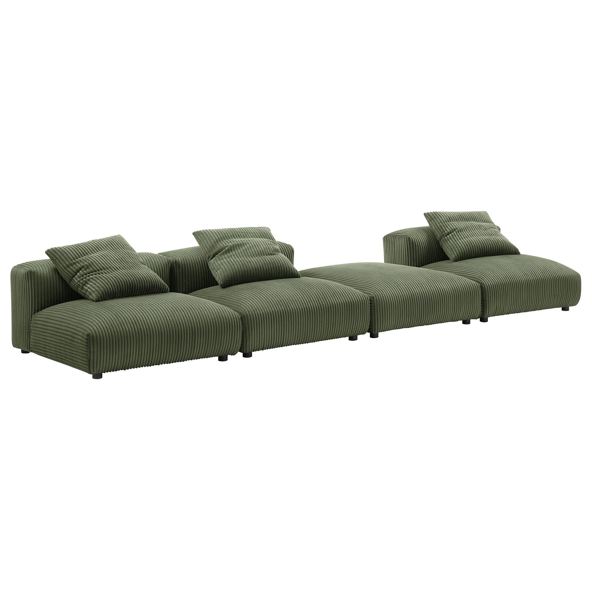 Solace 4-Piece Modular Corduroy Upholstered Sectional Sofa by Modway - Best Buy Furniture