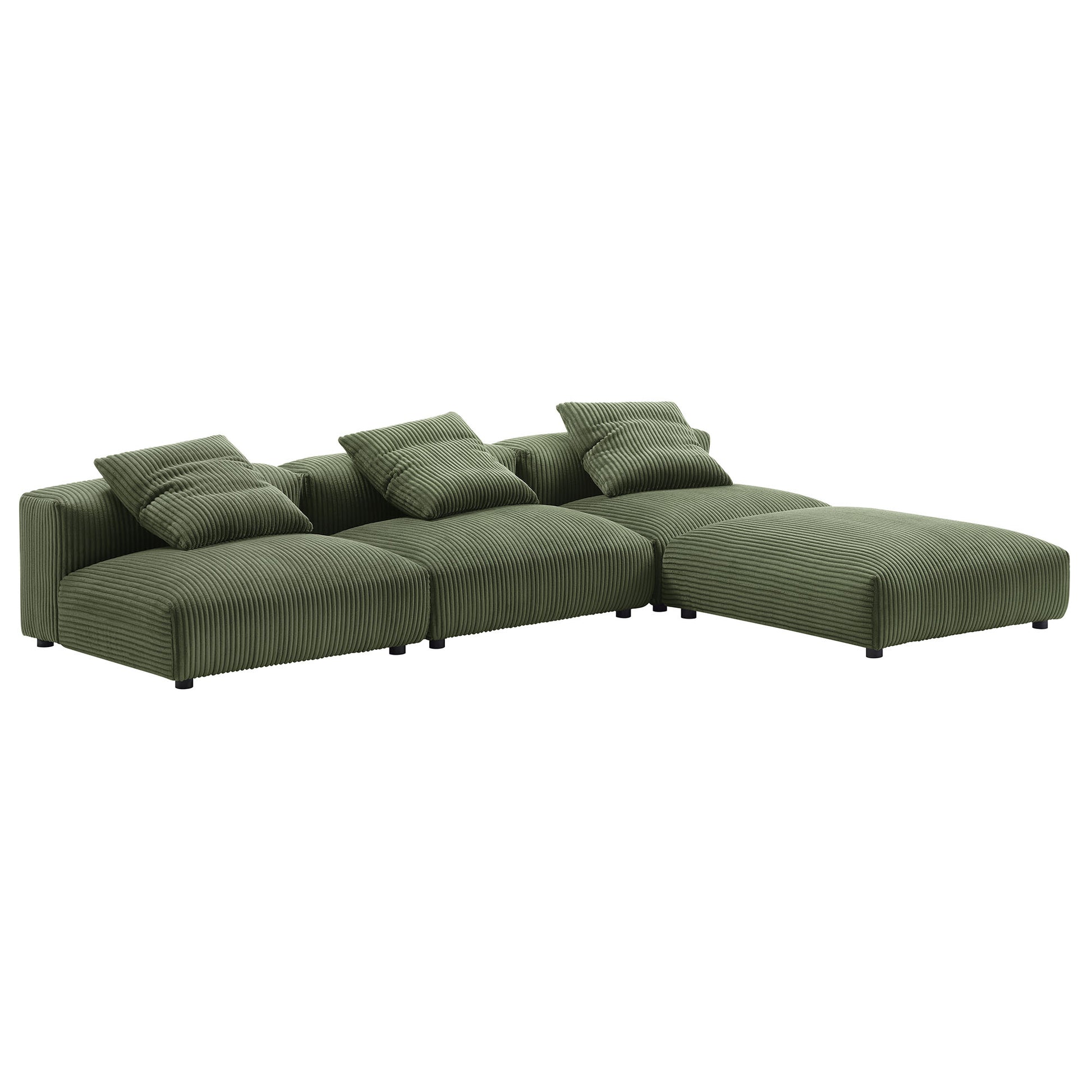 Solace 4-Piece Modular Corduroy Upholstered Sectional Sofa by Modway - Best Buy Furniture