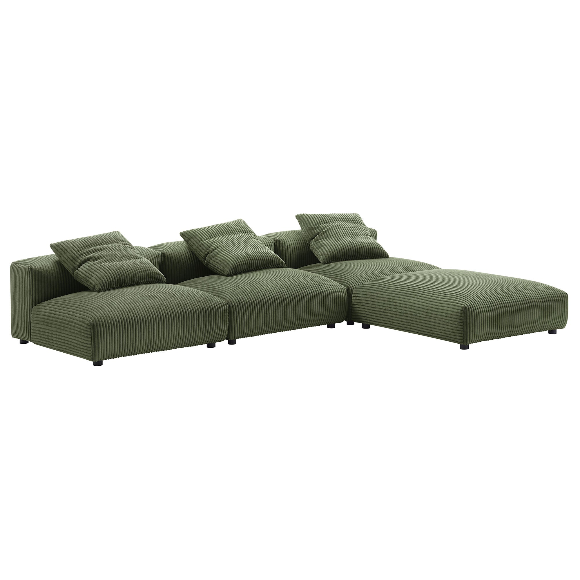 Solace 4-Piece Modular Corduroy Upholstered Sectional Sofa by Modway - Best Buy Furniture