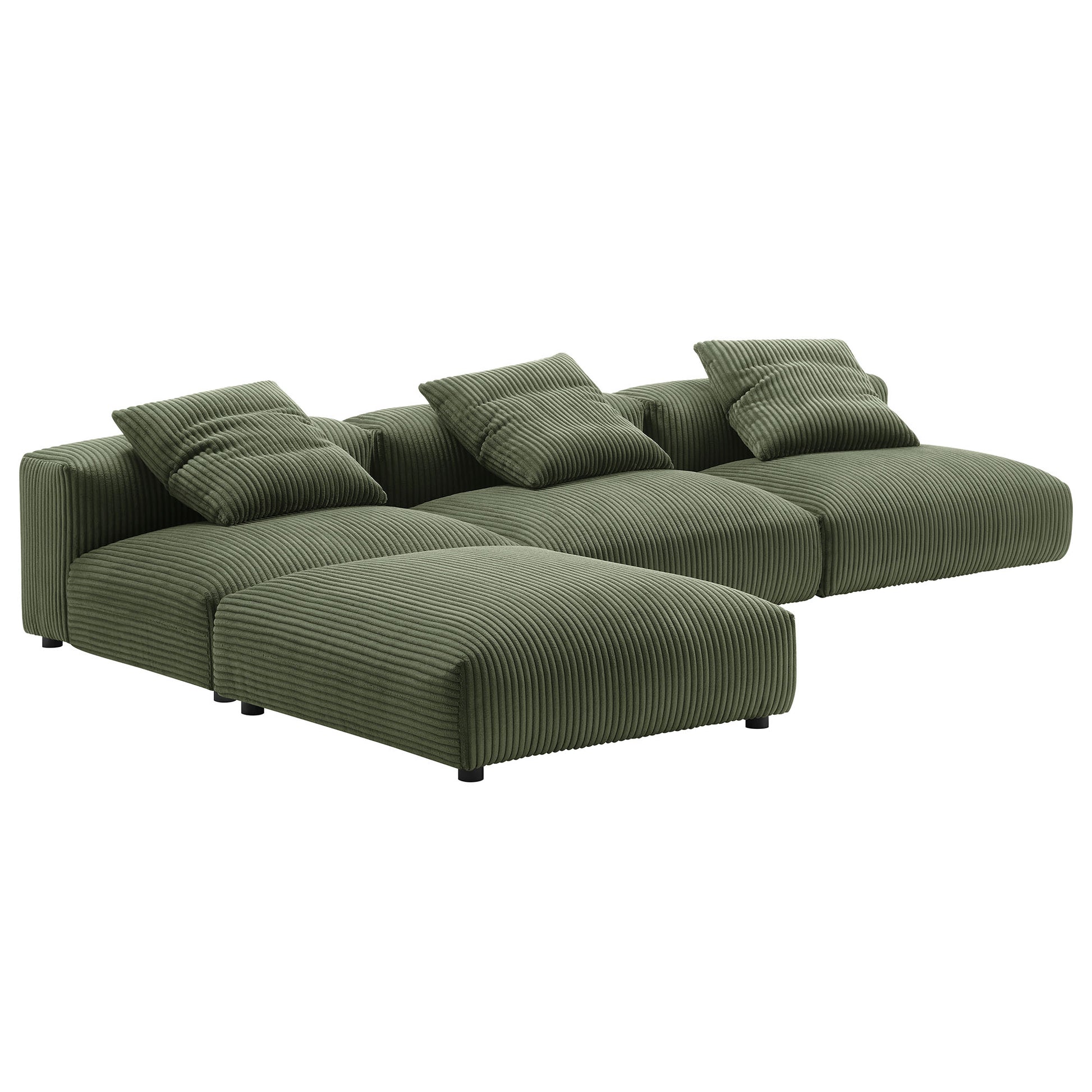 Solace 4-Piece Modular Corduroy Upholstered Sectional Sofa by Modway - Best Buy Furniture