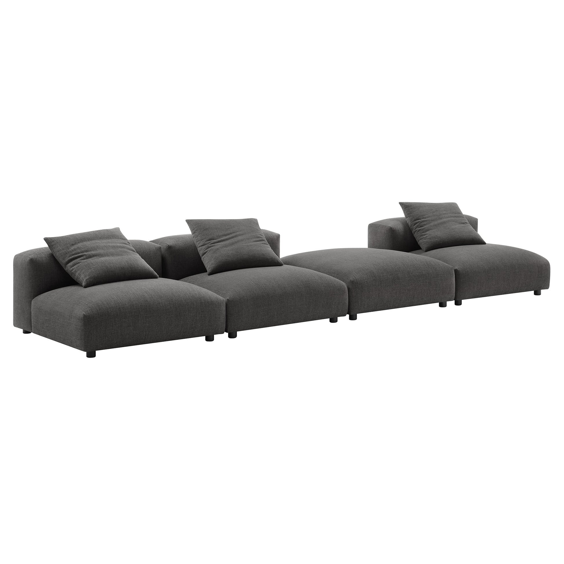 Solace 4-Piece Modular Upholstered Fabric Sectional Sofa by Modway - Best Buy Furniture