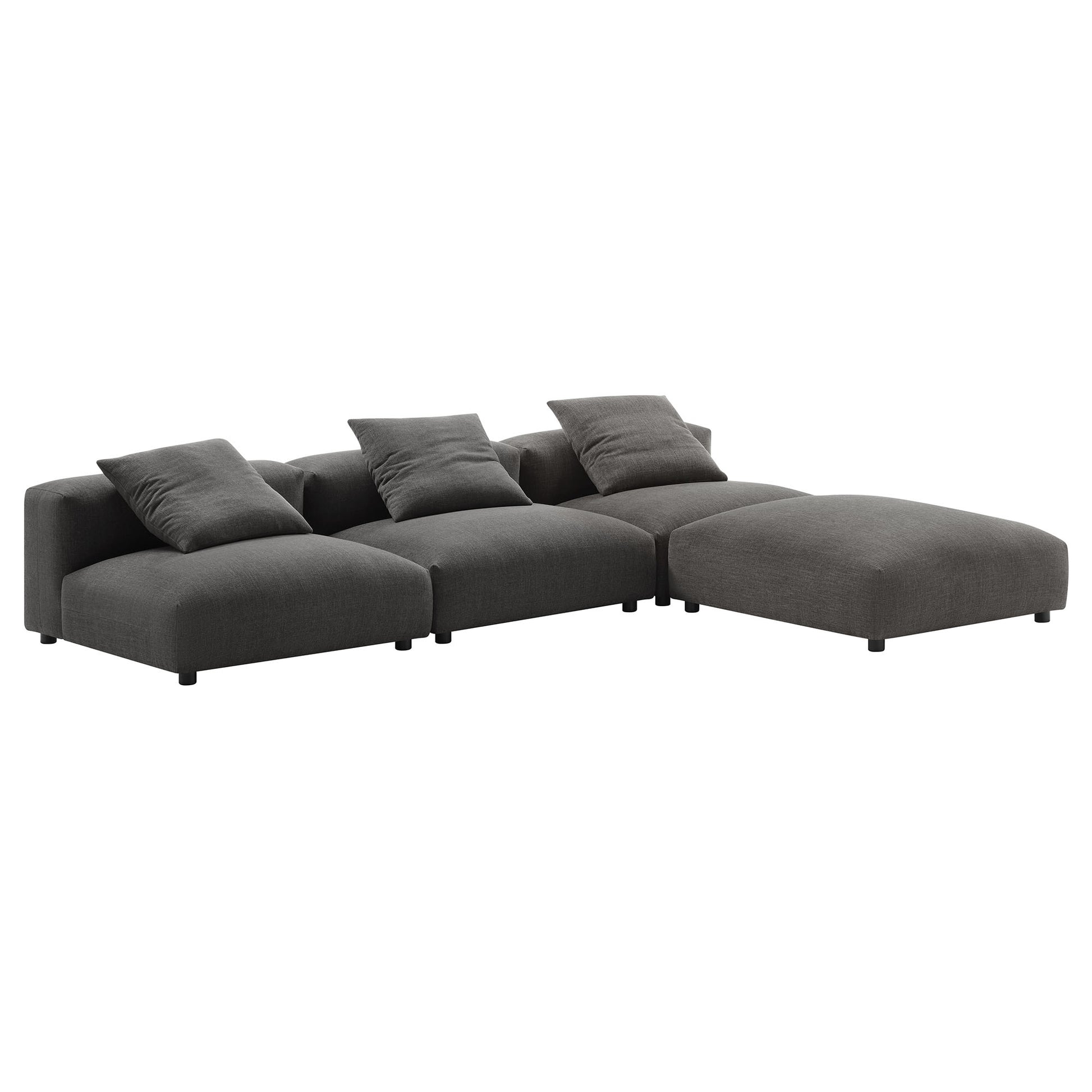 Solace 4-Piece Modular Upholstered Fabric Sectional Sofa by Modway - Best Buy Furniture