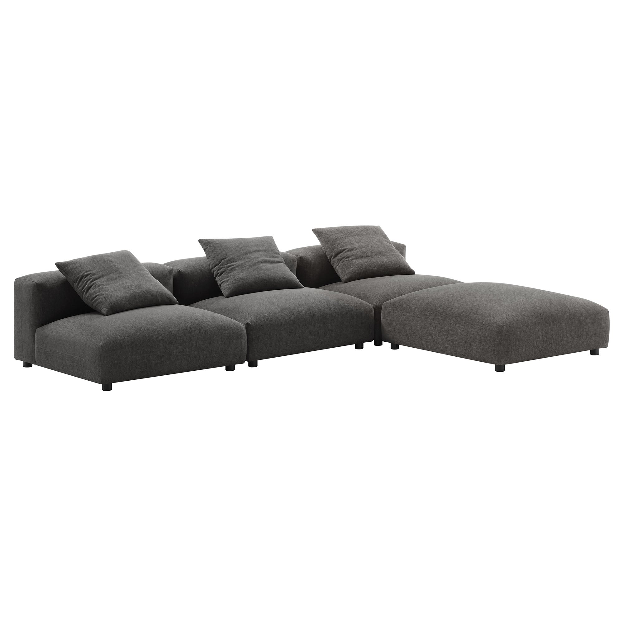 Solace 4-Piece Modular Upholstered Fabric Sectional Sofa by Modway - Best Buy Furniture