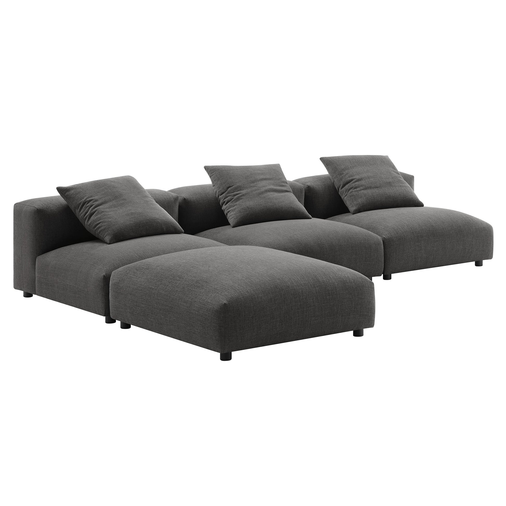 Solace 4-Piece Modular Upholstered Fabric Sectional Sofa by Modway - Best Buy Furniture
