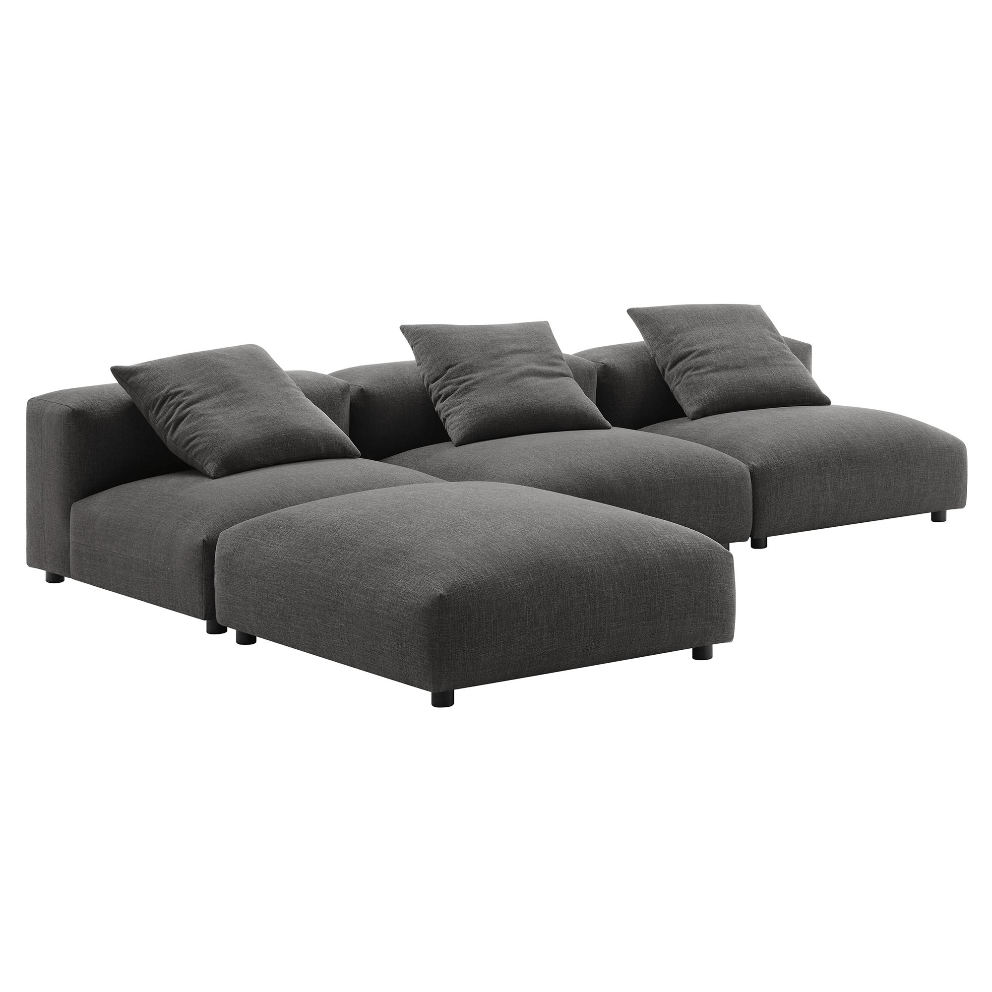 Solace 4-Piece Modular Upholstered Fabric Sectional Sofa by Modway - Best Buy Furniture