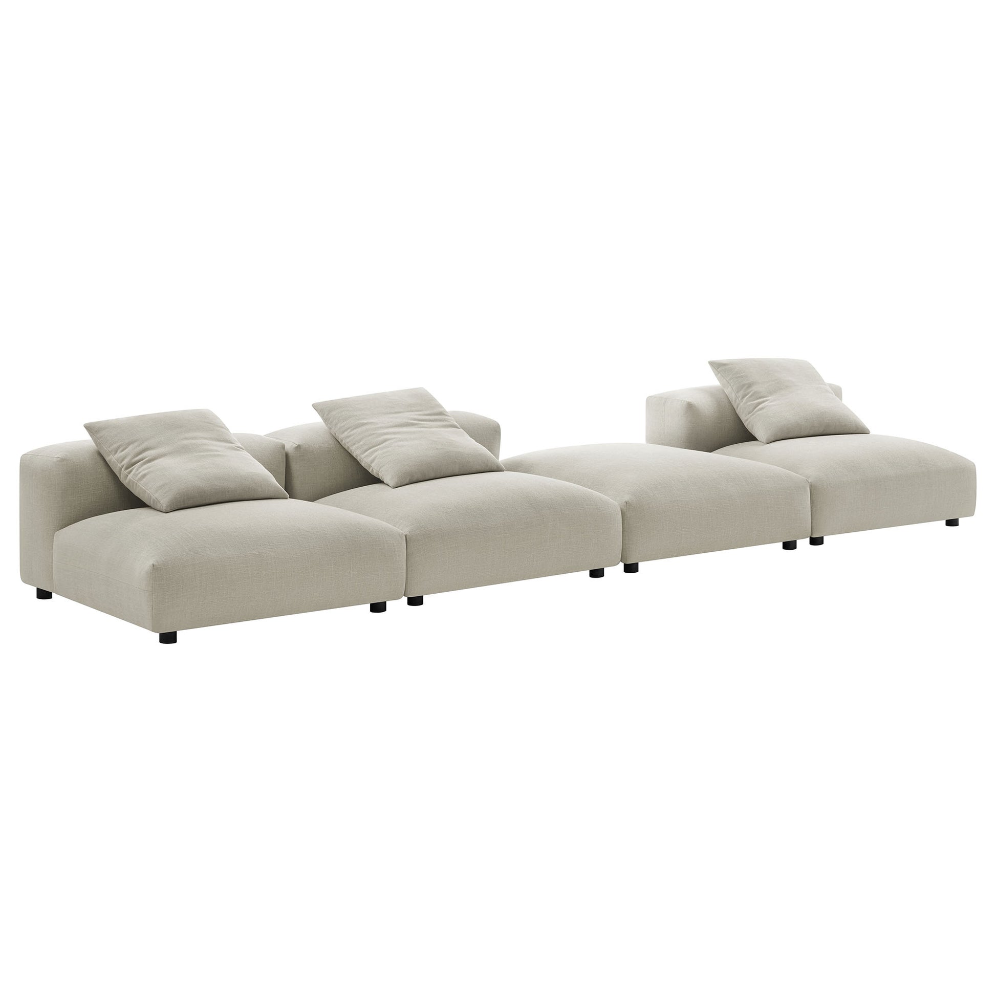 Solace 4-Piece Modular Upholstered Fabric Sectional Sofa by Modway - Best Buy Furniture