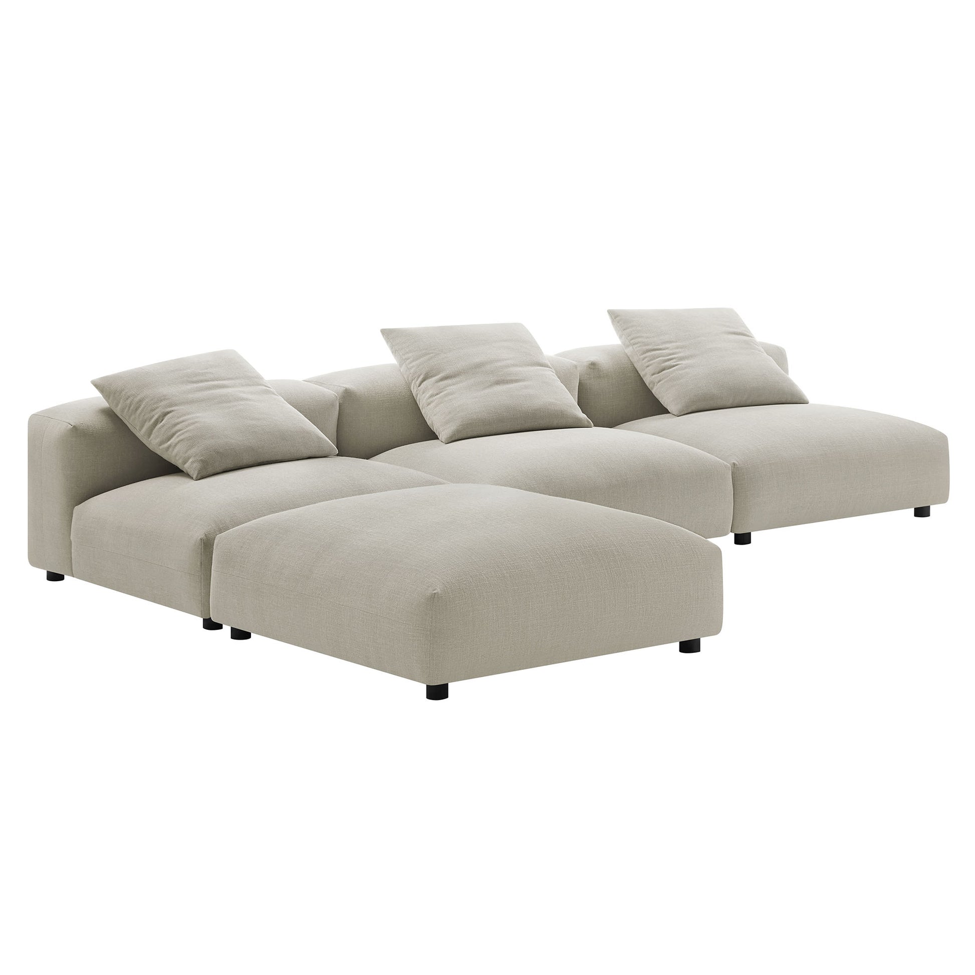 Solace 4-Piece Modular Upholstered Fabric Sectional Sofa by Modway - Best Buy Furniture