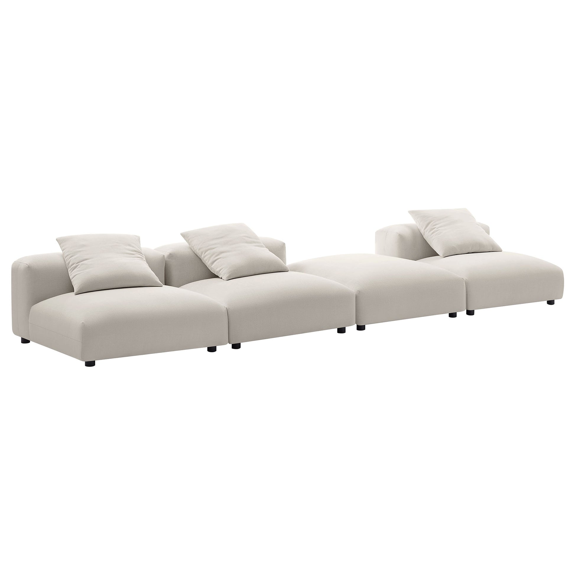 Solace 4-Piece Modular Upholstered Fabric Sectional Sofa by Modway - Best Buy Furniture