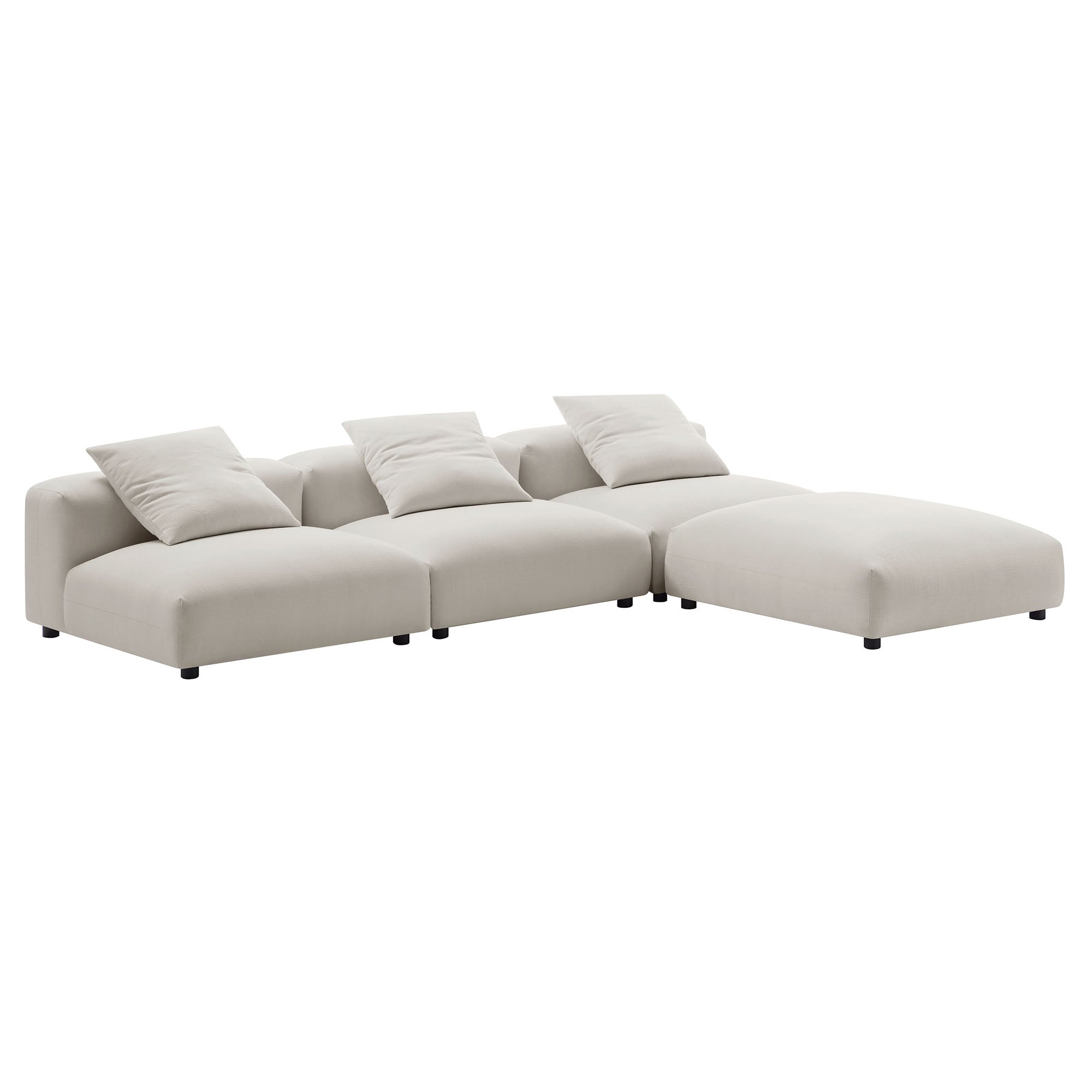 Solace 4-Piece Modular Upholstered Fabric Sectional Sofa by Modway - Best Buy Furniture