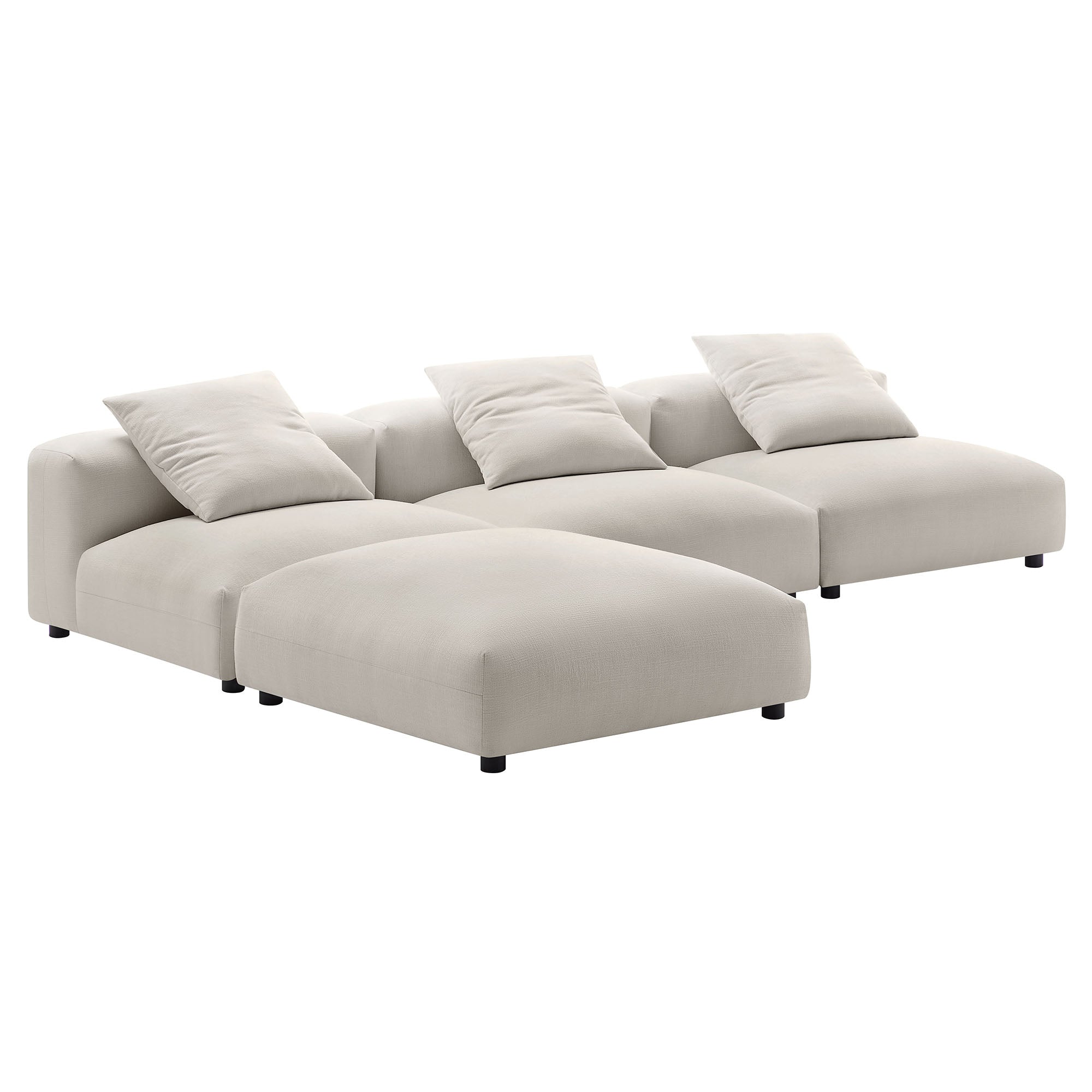 Solace 4-Piece Modular Upholstered Fabric Sectional Sofa by Modway - Best Buy Furniture