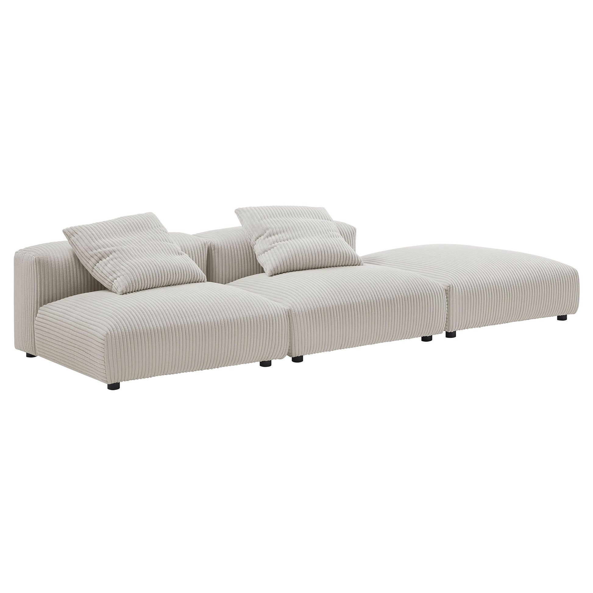 Solace 3-Piece Modular Corduroy Upholstered Sectional Sofa by Modway - Best Buy Furniture